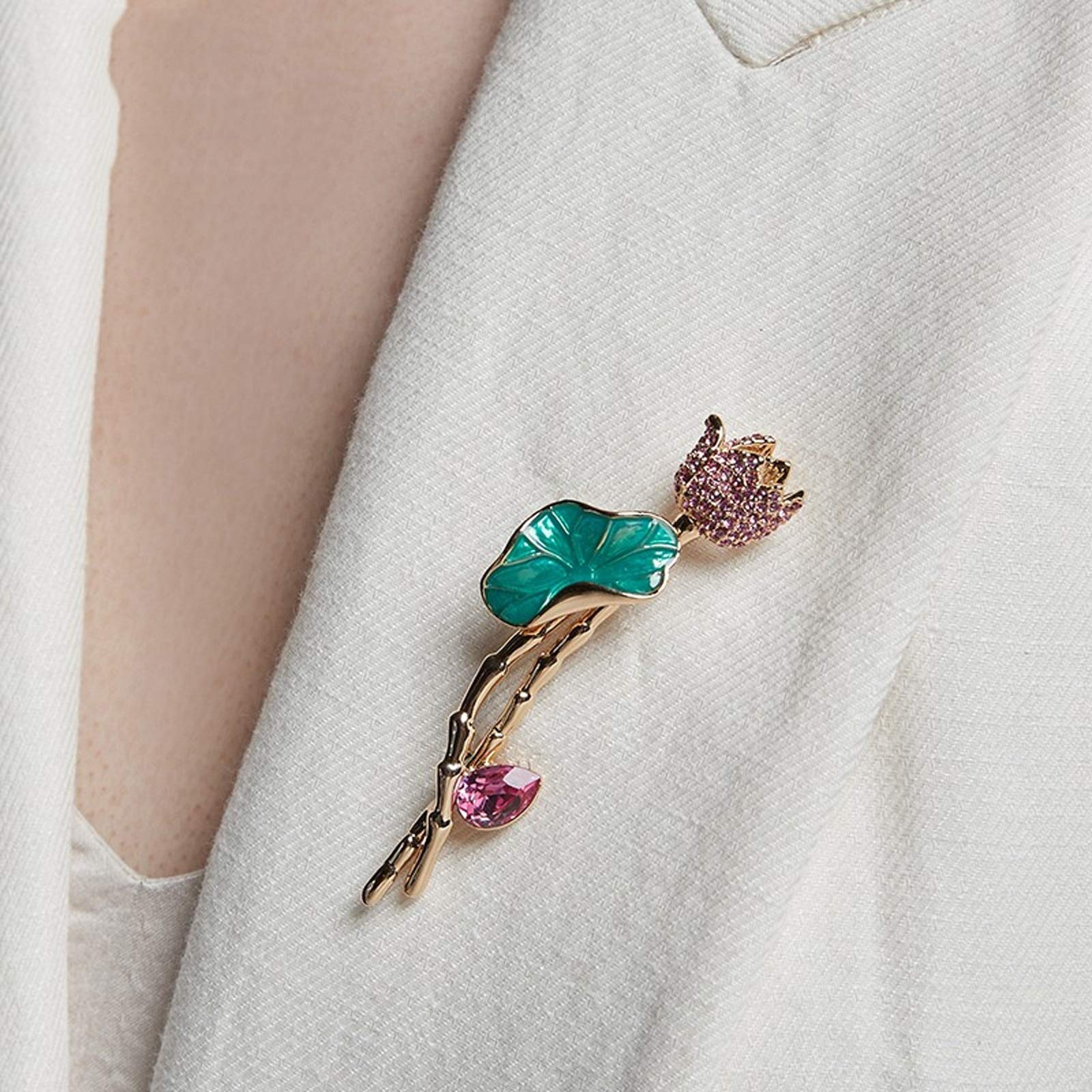 ZHSHYS Broche de Mujer Alfileres Broches de Cristal para Mujer Broche Elegante Abrigo para Chal Accesorios de decoración Joyas Regalos para mamá Broches de