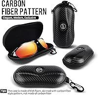 Vista 2 de BLUPOND Estuche de gafas de sol semi duro EVA Shell con gancho colgante de metal clip cinturón almacenamiento gafas de sol