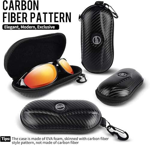 Miniatura 2 de BLUPOND Estuche de gafas de sol semi duro EVA Shell con gancho colgante de metal clip cinturón almacenamiento gafas de sol