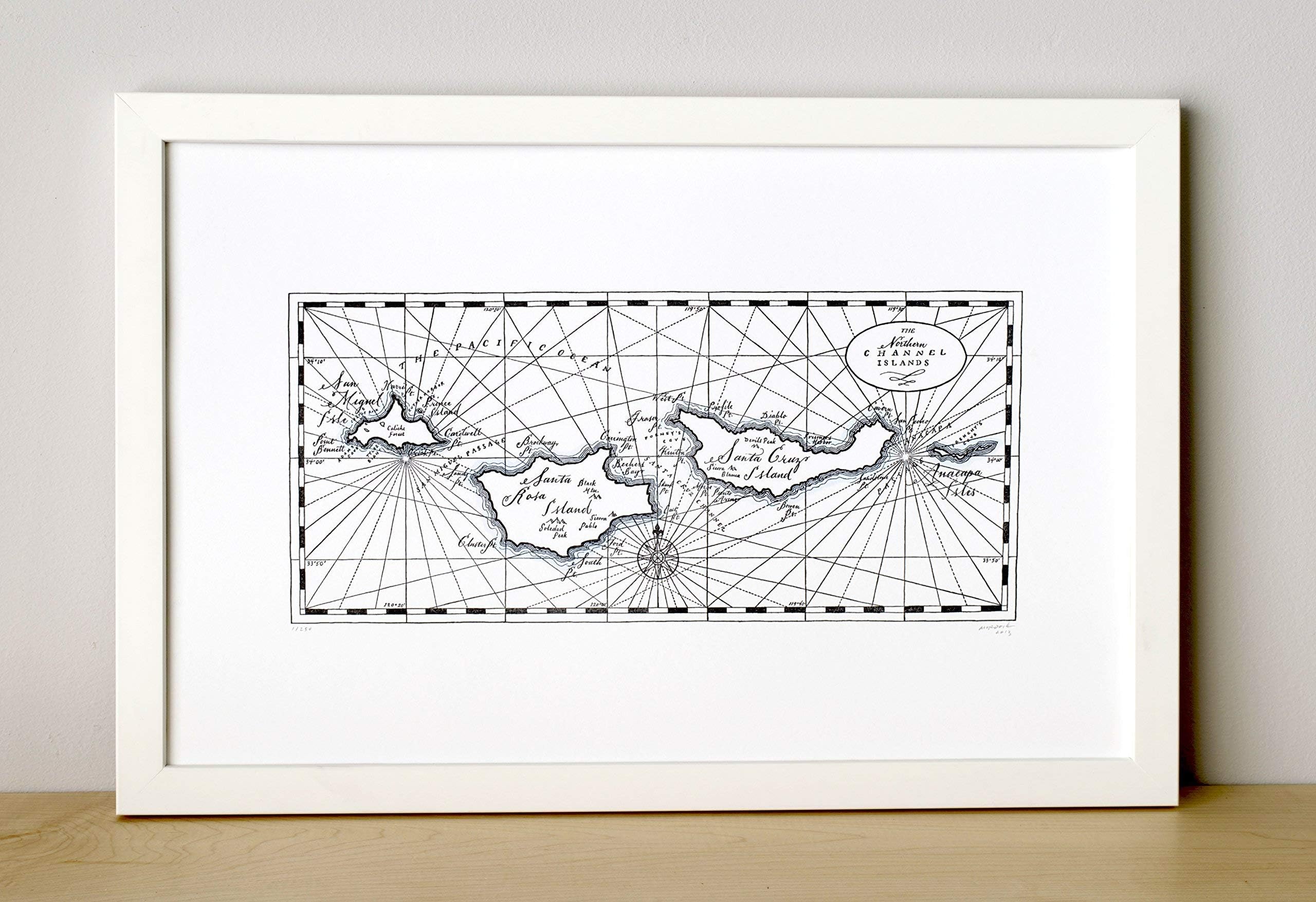 Channel Islands, Letterpress Map Unframed Print
