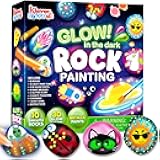 Rock Painting Kit- Glow in The Dark Rock Kit, Arts and Crafts for Kids Ages 6-12, Art Supplies Toy, Kids Craft Paint Kits, Arts & Crafts for Boys Girls Birthday Party Gift Toy