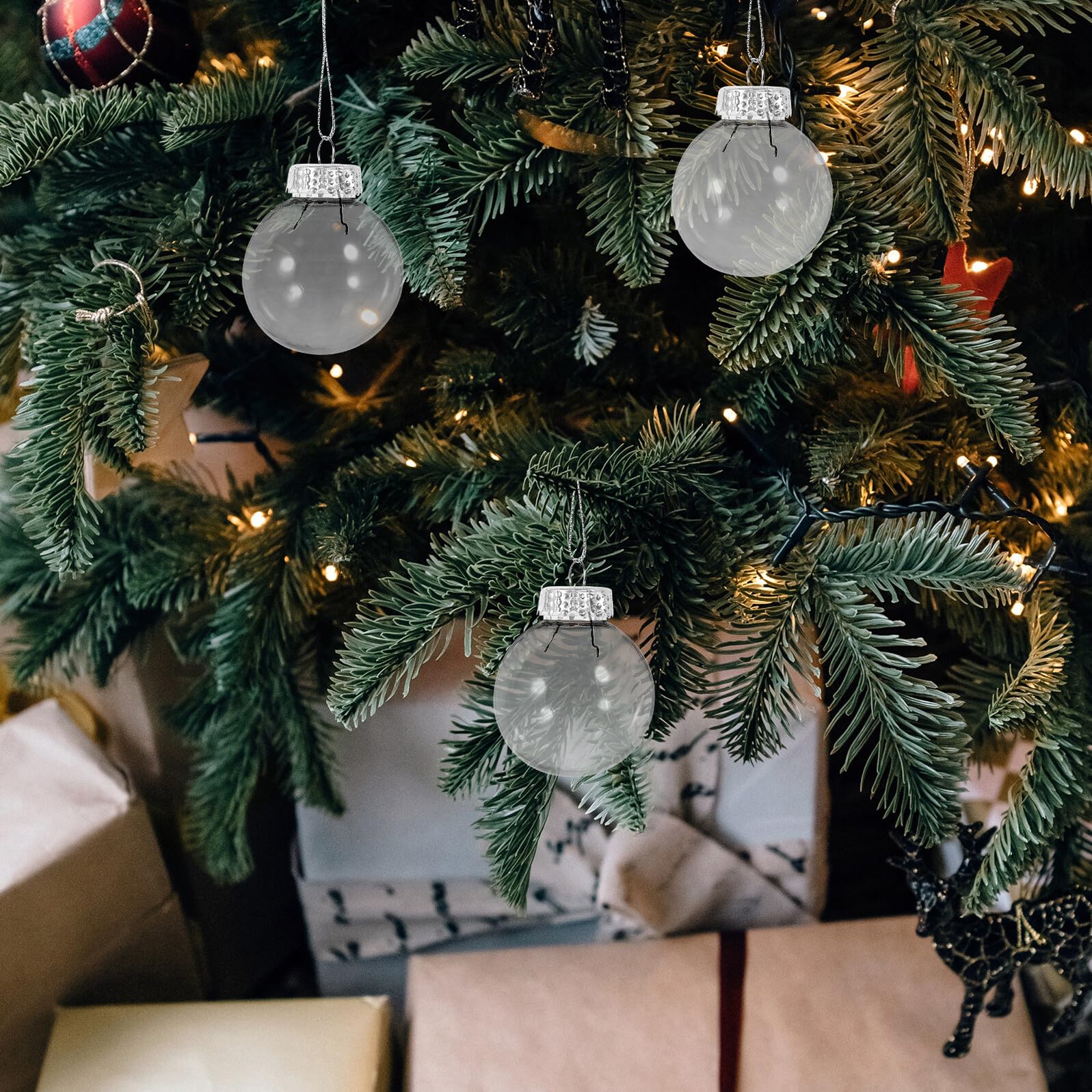 30 Piezas Unidades Bolas Transparentes Rellenable para Decoración de Fiestas y Bodas Adornos Plásticos Ligeros y Resistentes para Manualidades Navideñas y Decorativas Esferas