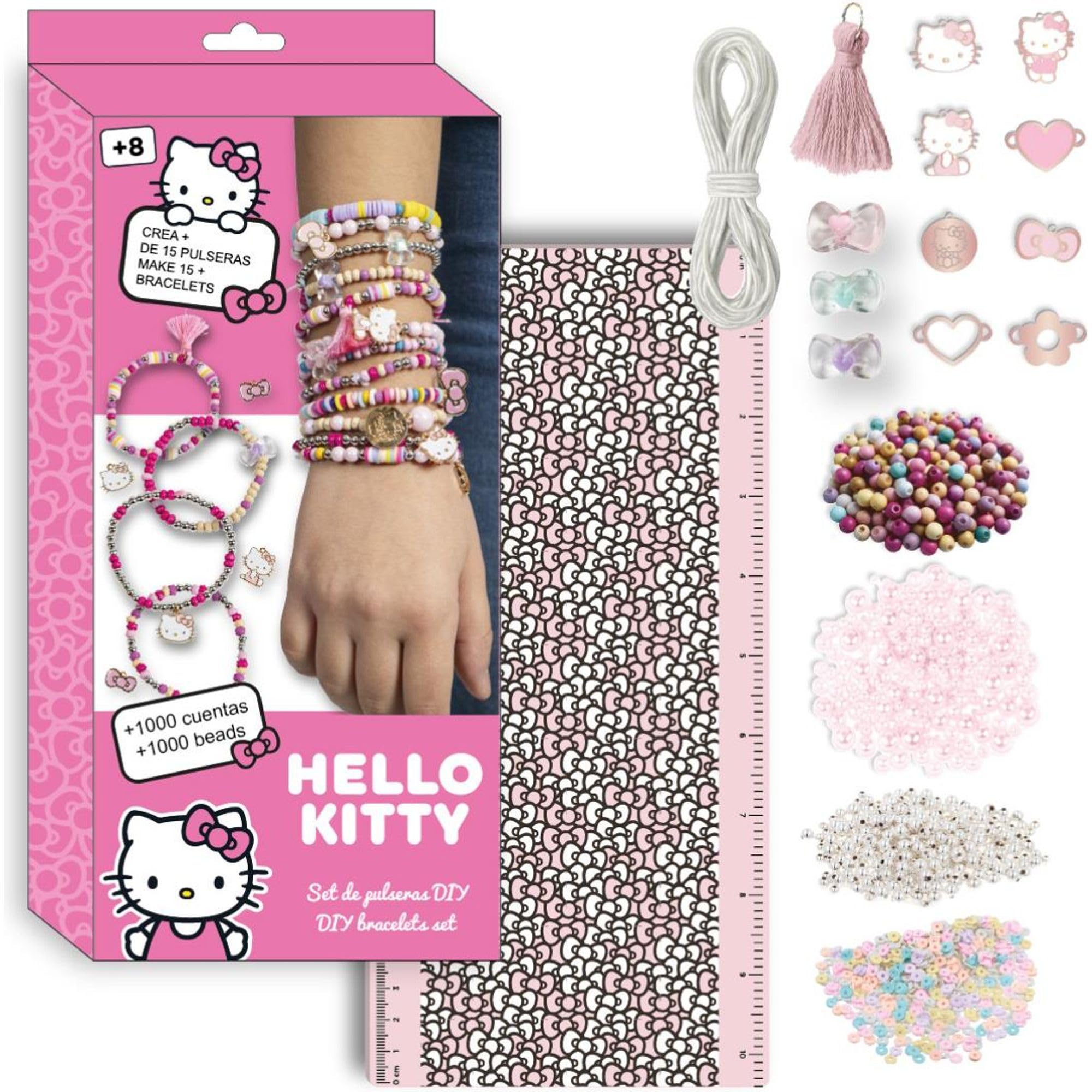 Set Di Braccialetti Fai Da Te Hello Kitty | Kit Creativo Con Perline, Charms, Elastici E Design Esclusivo Sanrio, Oltre 1000 Pezzi Per Ragazze Creative - 4