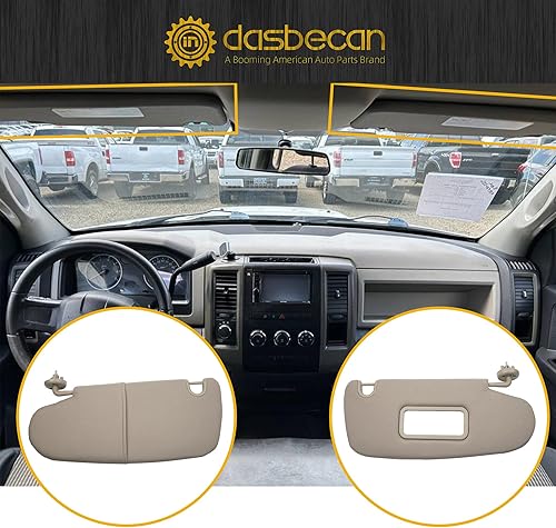 Miniatura 6 de Dasbecan Par gris de visera de coche compatible con Dodge Ram 1500 2500 3500 2002 2003 2004 2005 2006 2007 2008 2009 reemplaza # 1CT18TL2AA