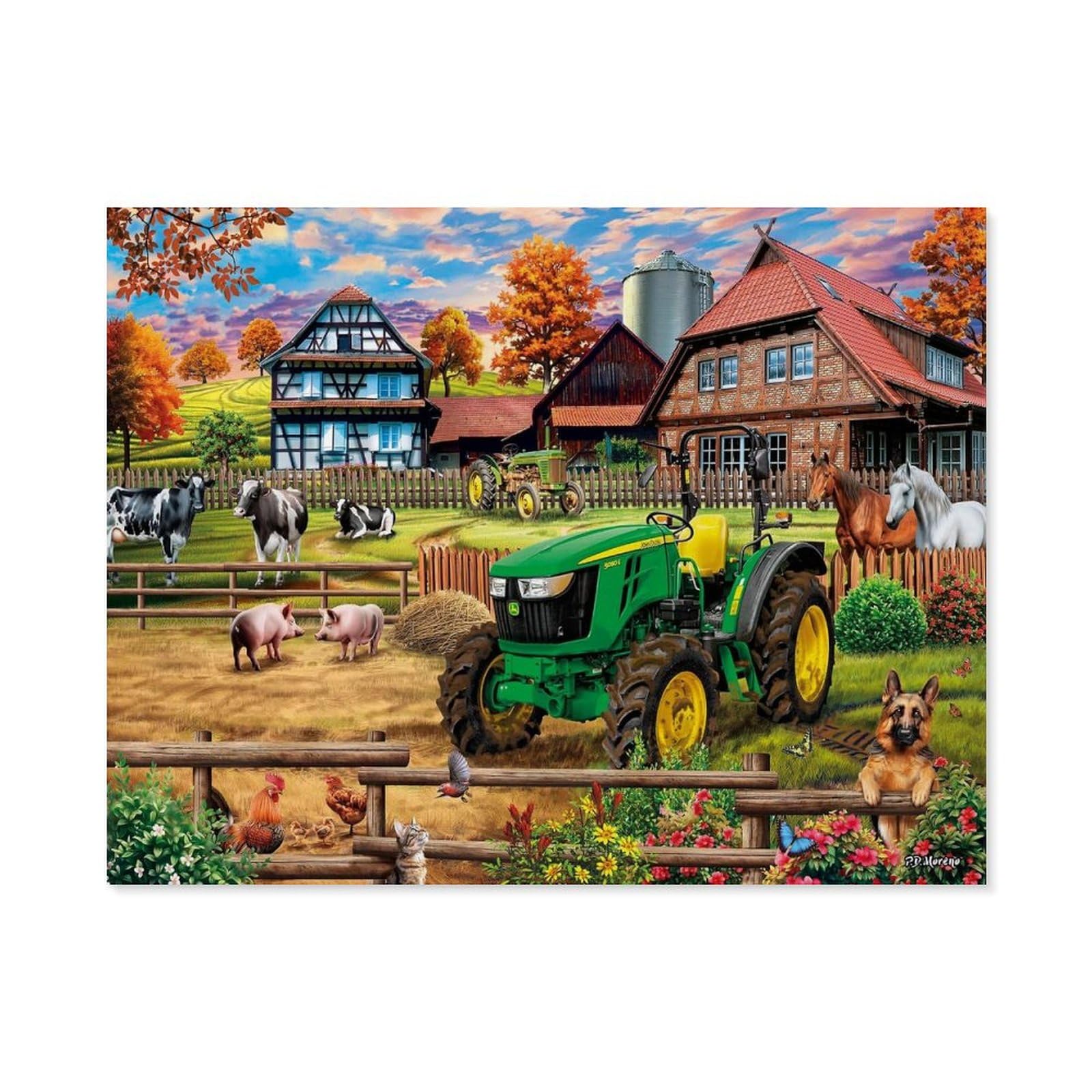 Gsbrsnts A24 Diy Oil Painting Paint By Number Kit，Farm With Tractor，Diy Painting By Number Kits Oil Paint Drawing Canvas Home Decor Gift(30X40cm-E65