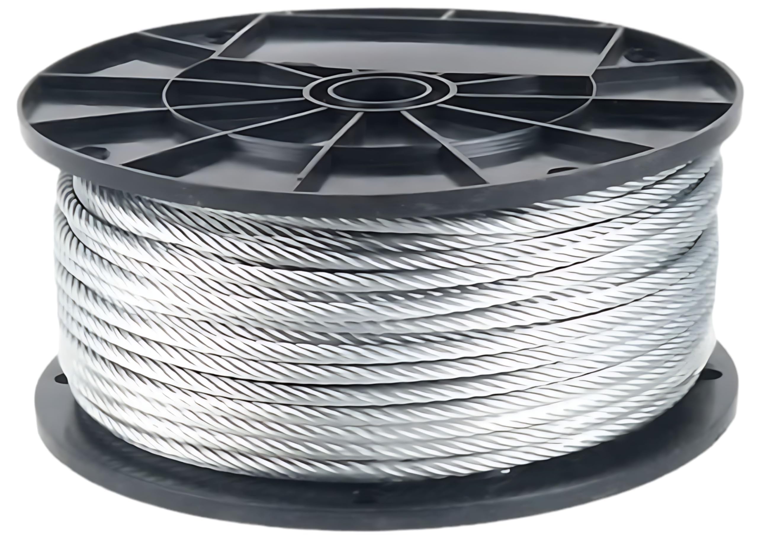 304 Stainless Steel Cable Wire Rope 1/4" 7x7-500 ft Coil for DIY Cable Decking Railing System, Marine Grade