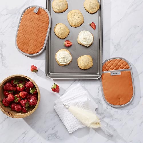 Miniatura 2 de KitchenAid - Manopla de cocina de algodón Asteroid, naranja miel