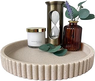 27 Glass Coffee Table Decor Ideas for a Sleek and Inviting Look 4 OAKOA Beige Resin Decorative Trays for Decor - Coffee Table Decor Tray O...
