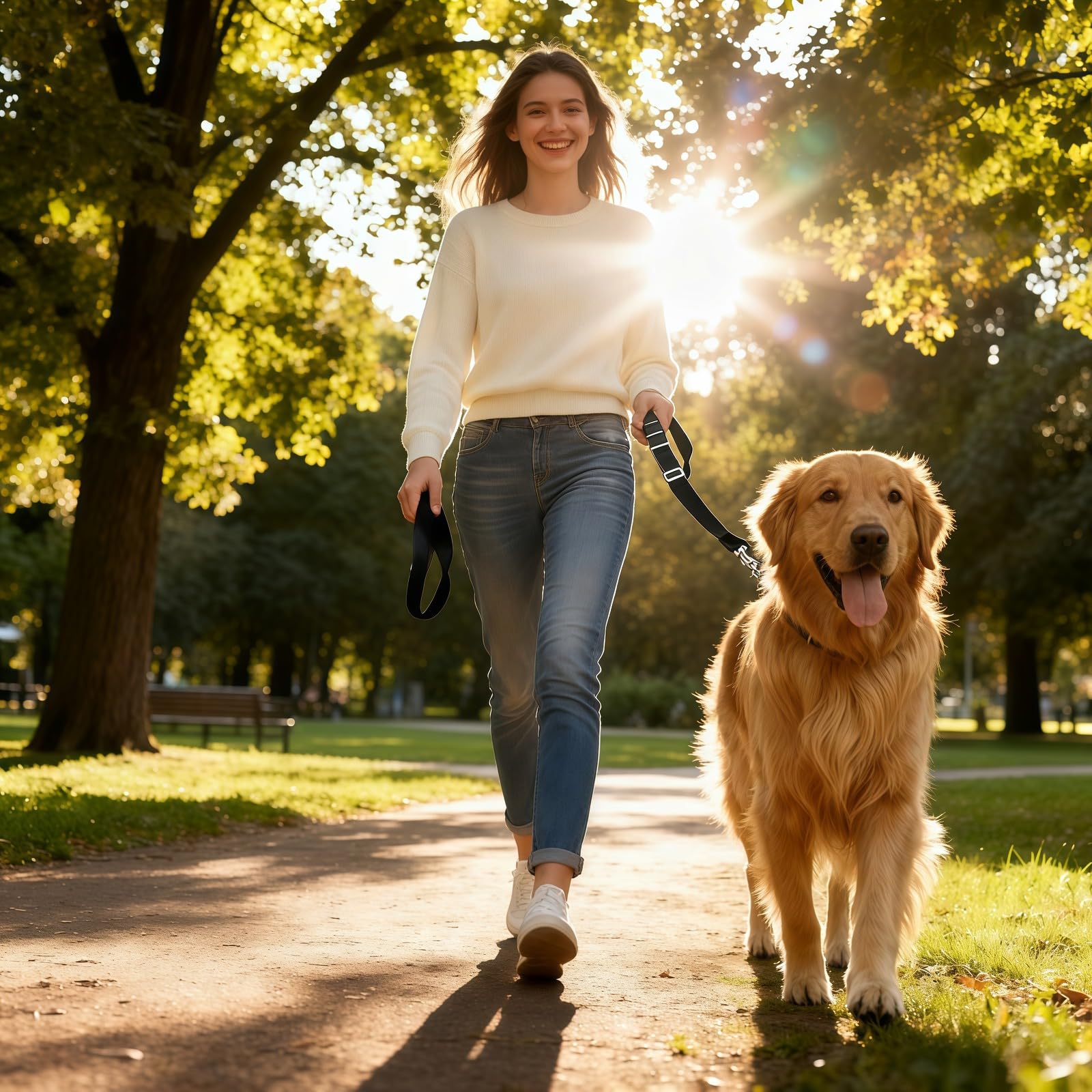2-in-1 Car Seat Belt for Dogs, Headrest Dog Safety Harness & Leash - Adjustable Nylon Vehicle Pet Restraint, Tangle-Free Travel Solution for Small to Medium Dogs, 2-Pack - image 2