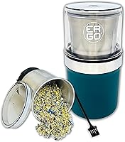 ERGO Electric Herb Grinder: 100g Large Capacity, Removable Stainless Steel Cup, Airtight Lid & Pollen Brush