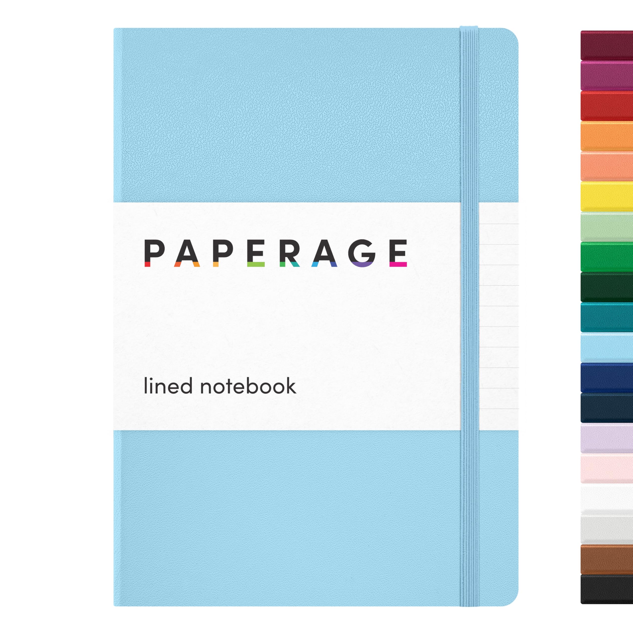 PAPERAGE Lined Journal Notebook, Hardcover Journal for Women &amp; Men, 160 Pages, (5.6 in x 8 in), College Ruled Journaling Notebook for Work, School Supplies &amp; Note Taking, (Light Blue)
