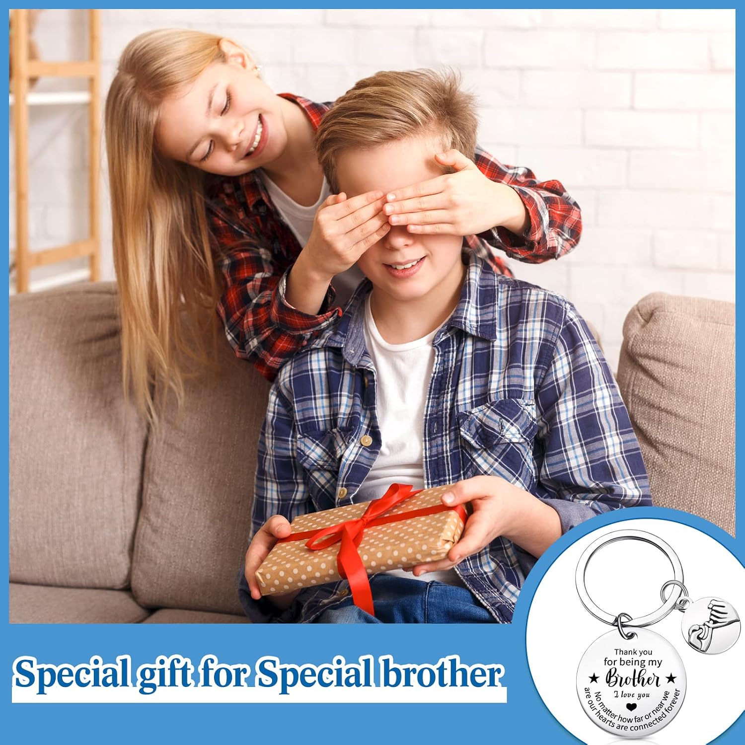 Yaomiao Brother Birthday Card & Keychain Gift Presents, Engraved Keyring - Image 4