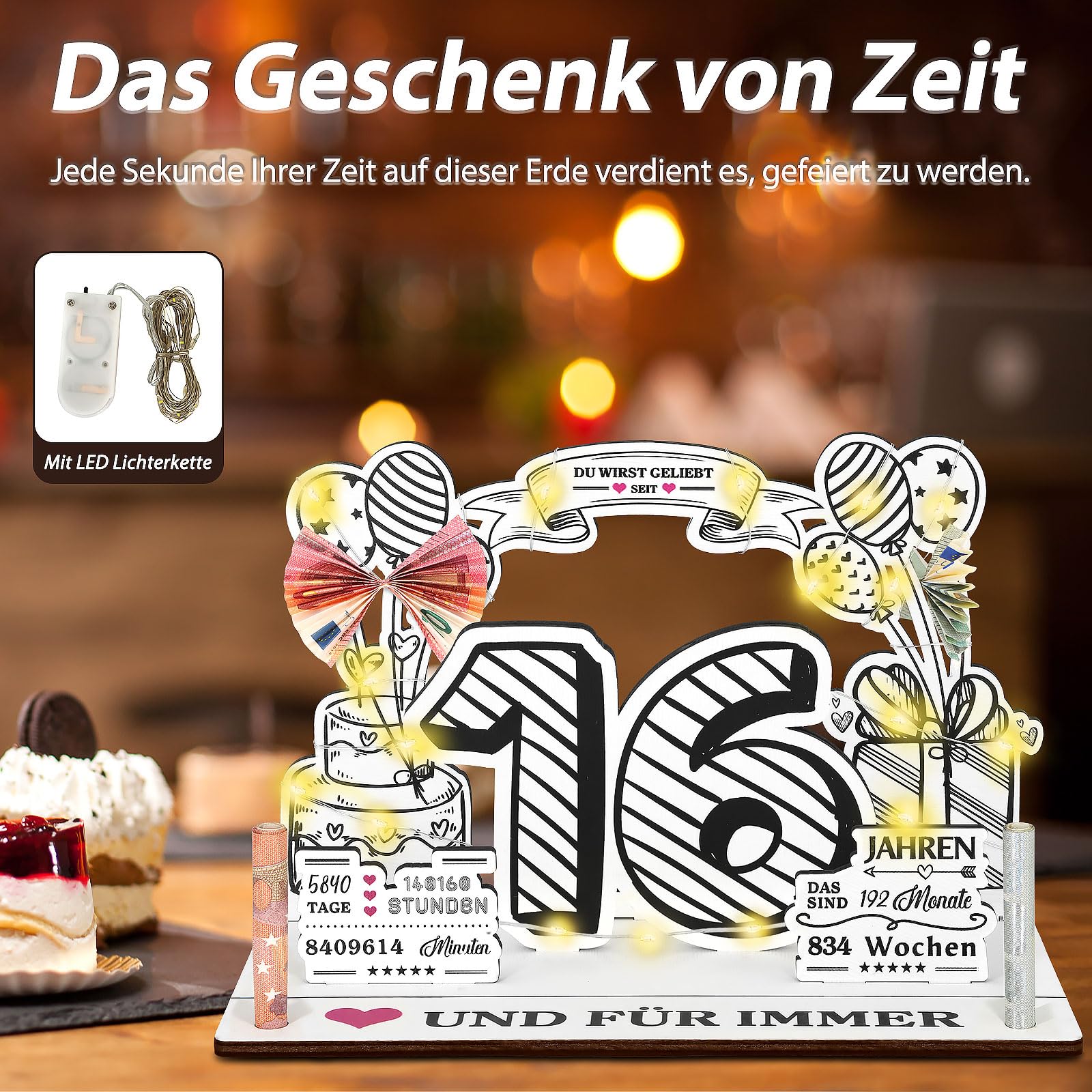 Cartello 16 Anni: 'Ich Bin Jetzt 16, Ich Darf Das' 30x20 Cm - Regalo Compleanno Originale Per Festa