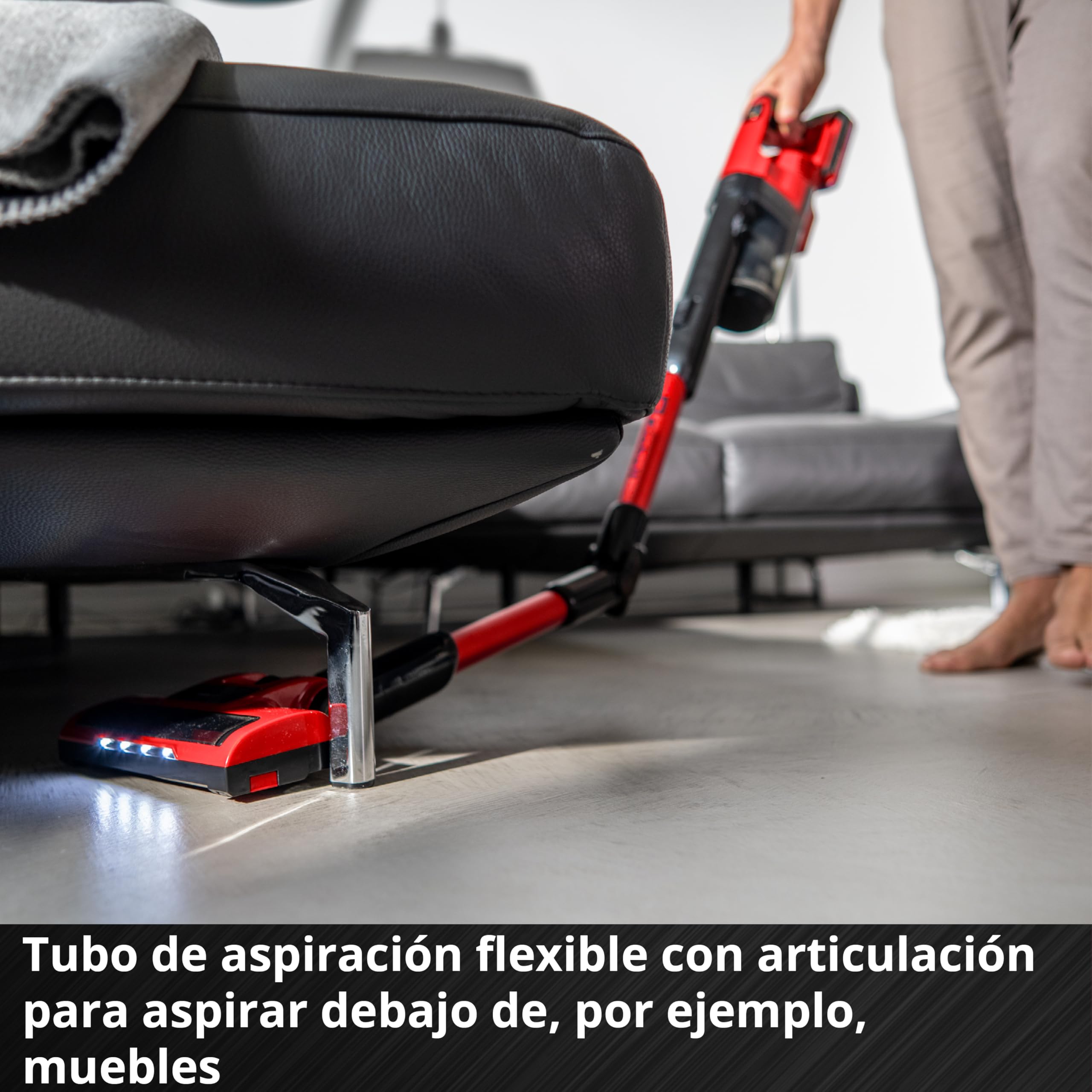 Einhell Aspirador de Mango con batería TE-SV 18 Li-FLX-Solo | PXC | 18 V | sin bolsa | ciclónico | 2 modos aspiración | tubo articulado | sistema de filtro triple | sin batería