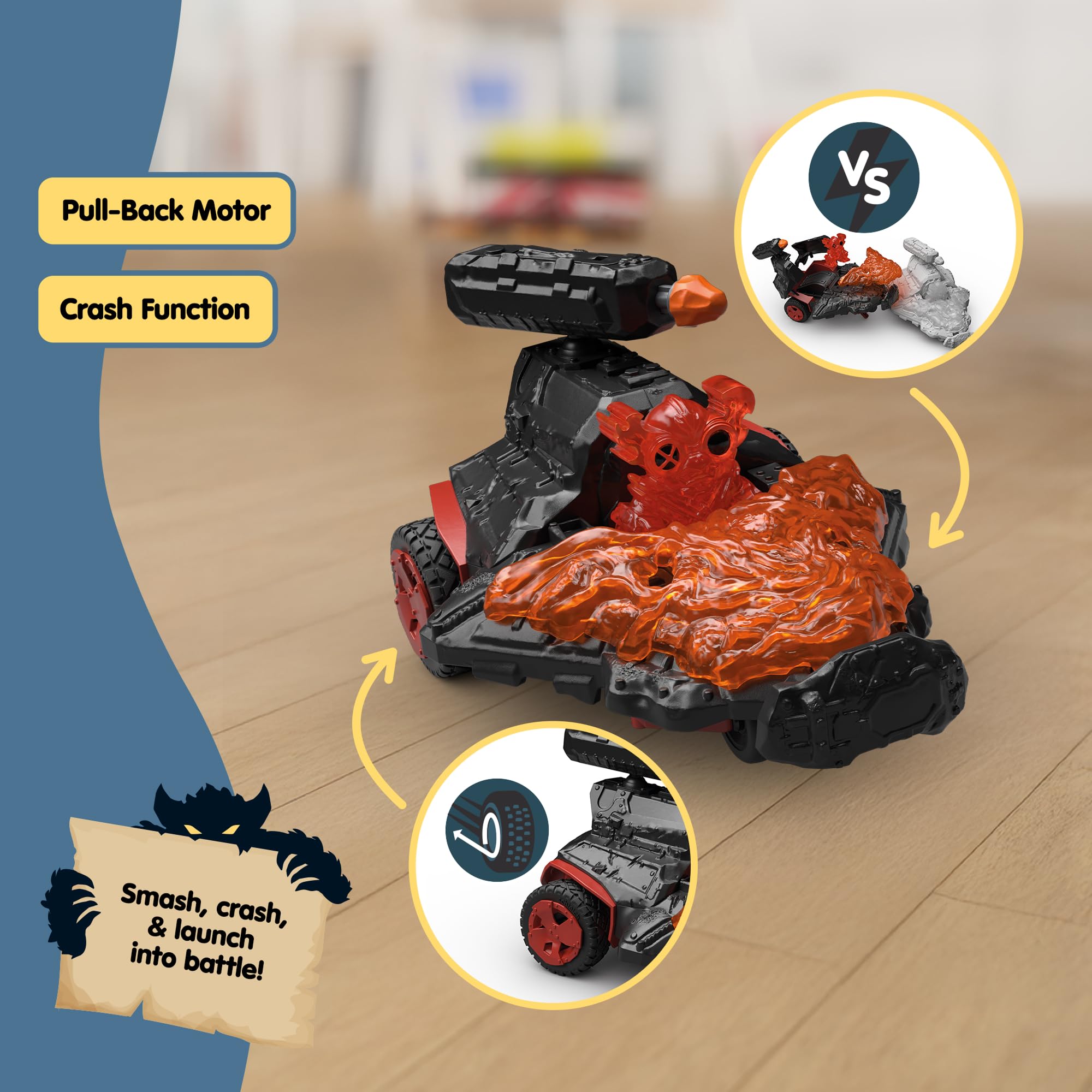 SCHLEICH 42663 Vehículo a reacción de Lava con minicriatura, da 7 Anni, ELDRADOR Creatures - playset, 15 Pezzi