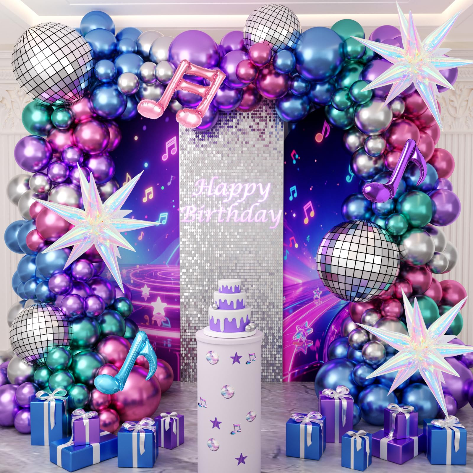 Photo 1 of JOGAMS 180Pcs K-Pop Music Balloon Arch Kit