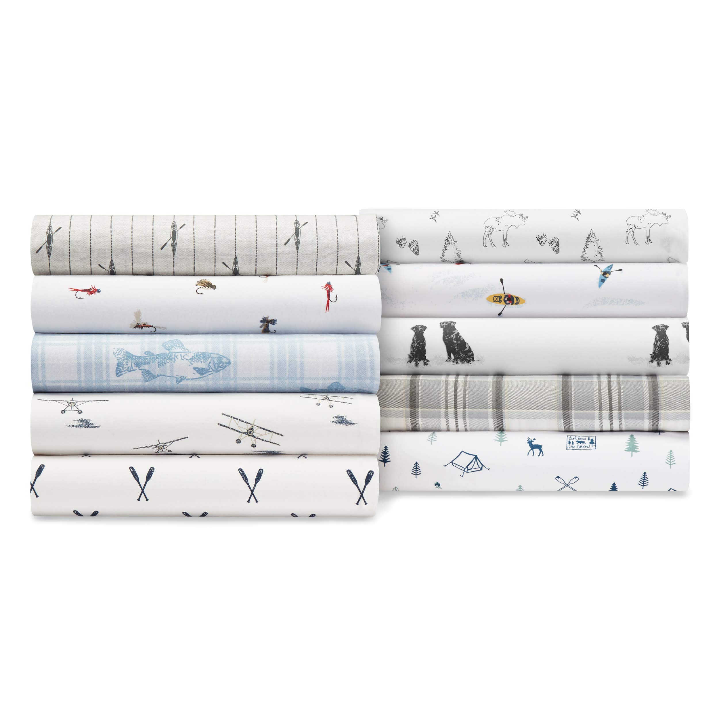 Eddie Bauer Home Set Copripiumino Matrimoniale Coal Creek - 100% Cotone, Morbido, Grigio, Con Federa