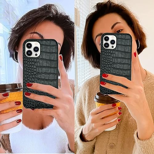 Miniatura 2 de Funda de cuero para iPhone 11, diseño clásico retro, suave TPU delgado, a prueba de golpes, funda de cuero negro para iPhone 11, funda de lujo