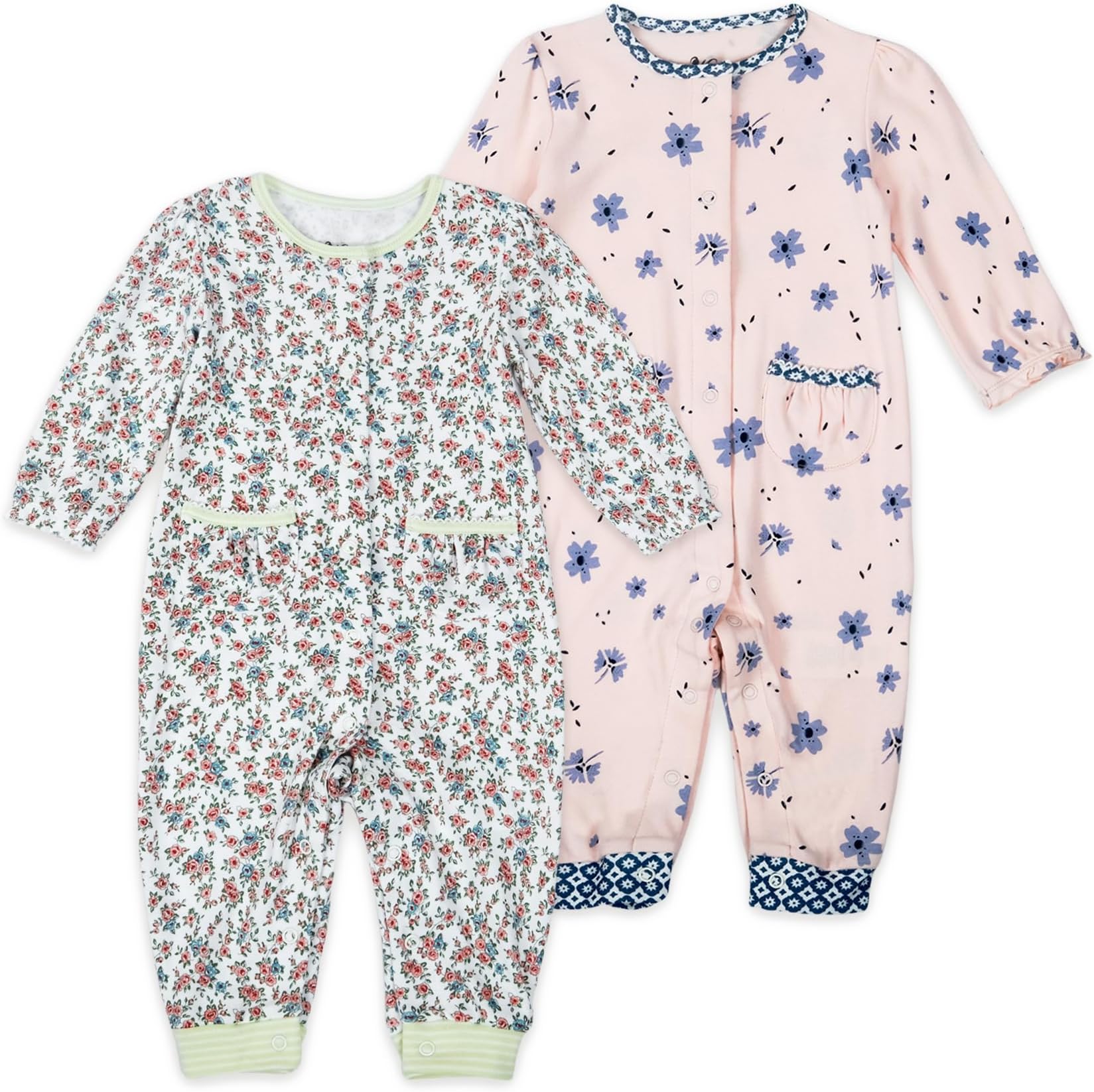MinicocoBaby Girls Boys Long Sleeve Rompers Infant Toddler Newborn Footless Jumpsuits One-Piece Cotton Outfits