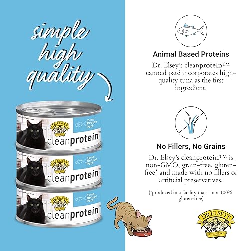 Miniatura 3 de Dr. Elsey's cleanprotein Receta de atún Comida húmeda para gatos (caja de 24), 2.75 onzas de comida enlatada