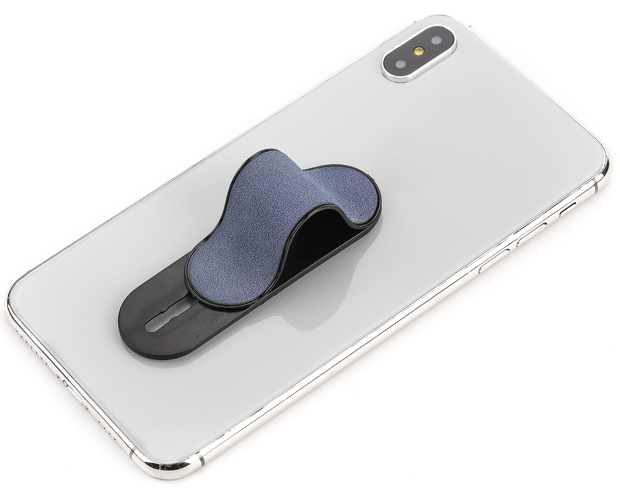 MOMOSTICK - l'originale! Supporto per dito per smartphone - Supporto per dito per cellulare - Anello per cellulare per iPhone Samsung Huawei (Serie Suede - Blu)