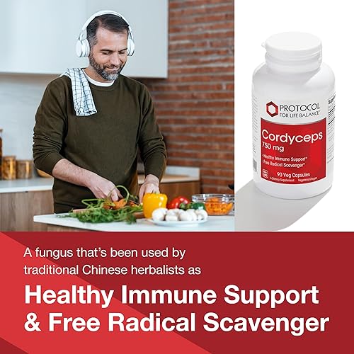 Miniatura 3 de Protocol Cordyceps 750mg - Apoyo inmunológico* - Cápsulas de hongos Cordyceps para la salud vascular* - Sin OMG - 90 cápsulas vegetales
