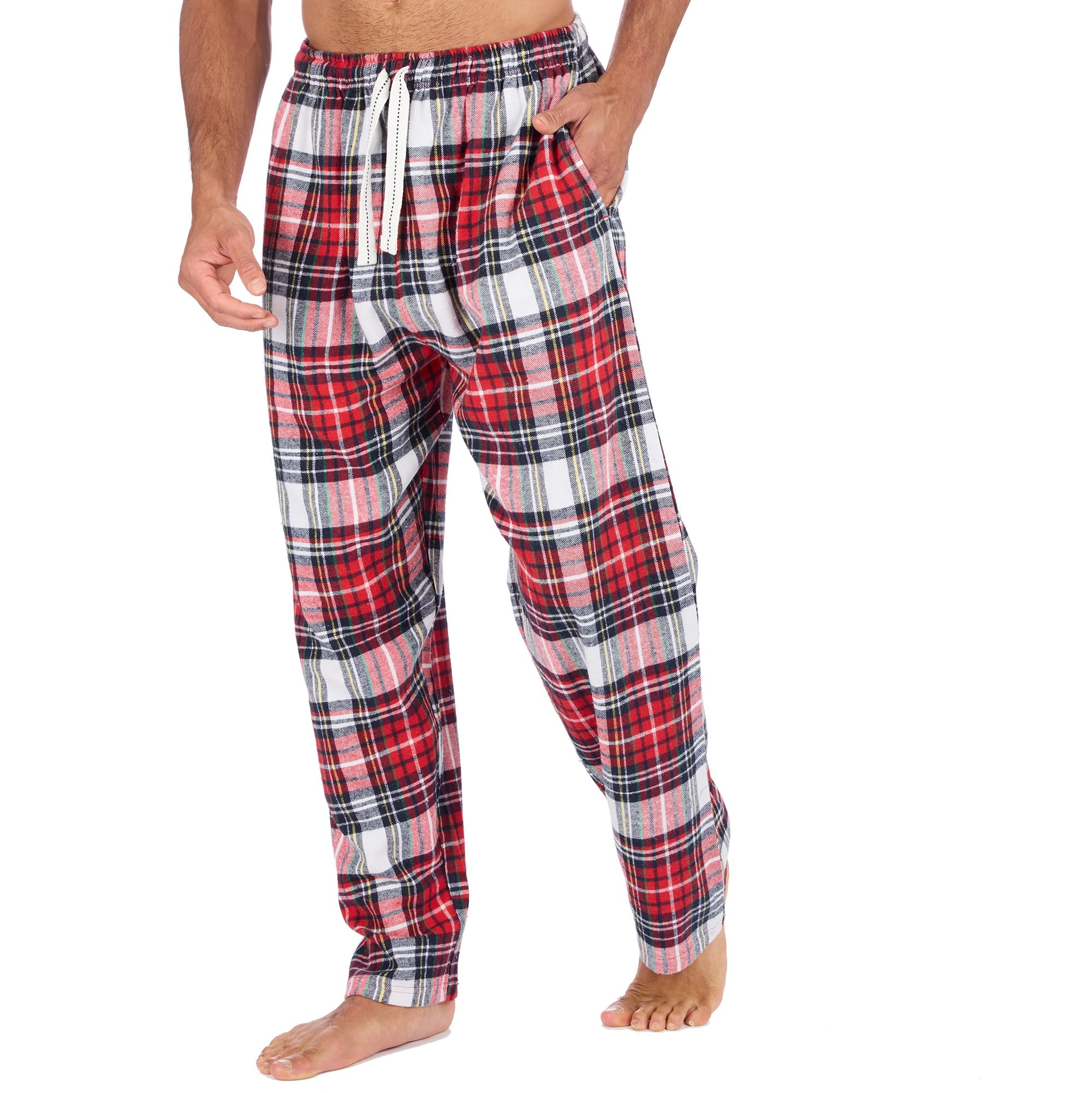 Style It Up Men's Black/Red Pyjamas Lounge Pants Cotton Flannel Bottoms Trouser Nightwear Pjs Sleepwear ( L)