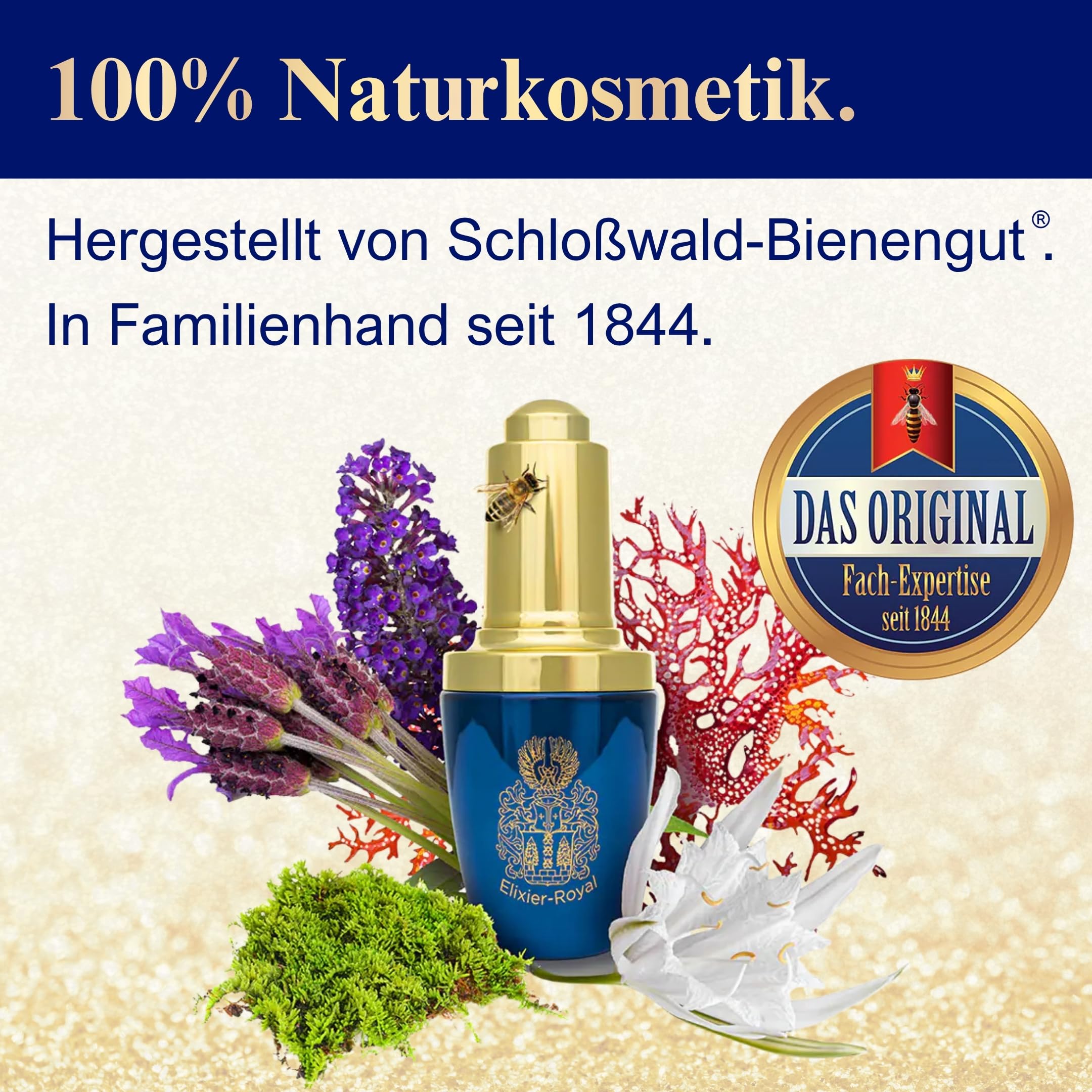 Schloßwald Bienengut Elixier Royal Bienengift Serum 20 ml – Gesichtsserum Naturkosmetik Overnight Repair Hautserum | Hochaktives Repair-Elixier Gesichtsserum, Aufbau-Serum, Naturkosmetik, unterstützt Kollagenaufbau, Overnight Repair Hautserum