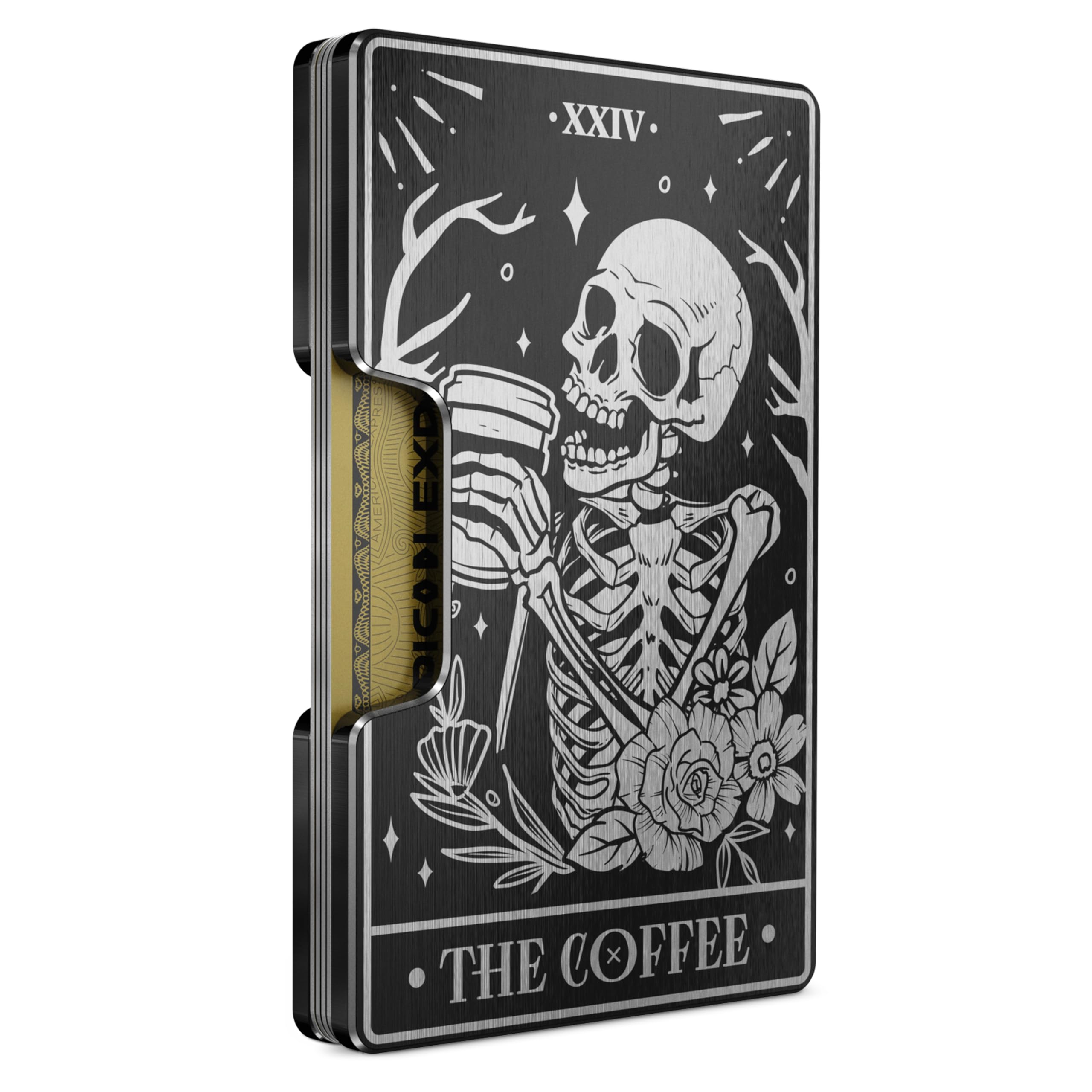 Freja Svendsen Engraved Aluminum Wallet for Men - Slim Money Clip & Card Holder with Engraved Finish. Enhanced RFID Blocking, Compact, Unique &