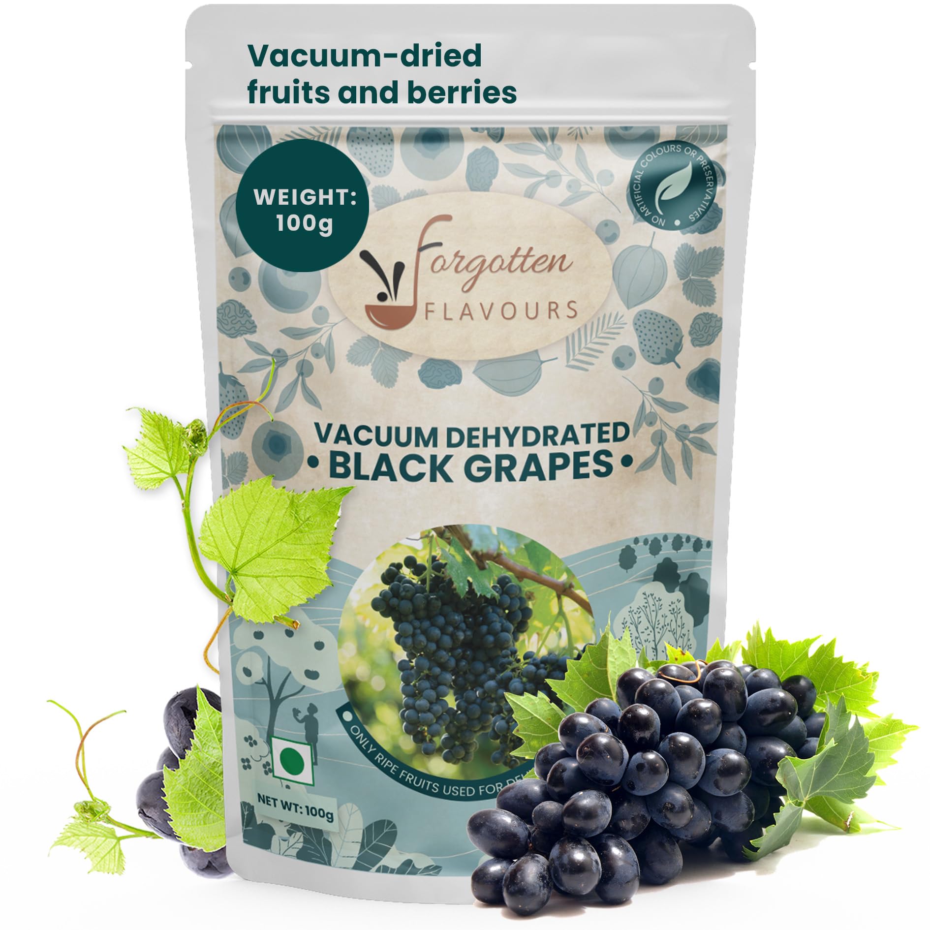 Forgotten Flavours - Dehydrated Black Grape Candy | Sweet Black Grape | Dried Grape Fruit | No Preservatives | 100 gms (B0BB3B28MN) Amazon Price History, Amazon Price Tracker