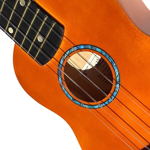 Miniatura 6 de Adhesivo de incrustación para ukeleles soprano - Roseta de agujero sonoroPurfling - Azul abulón