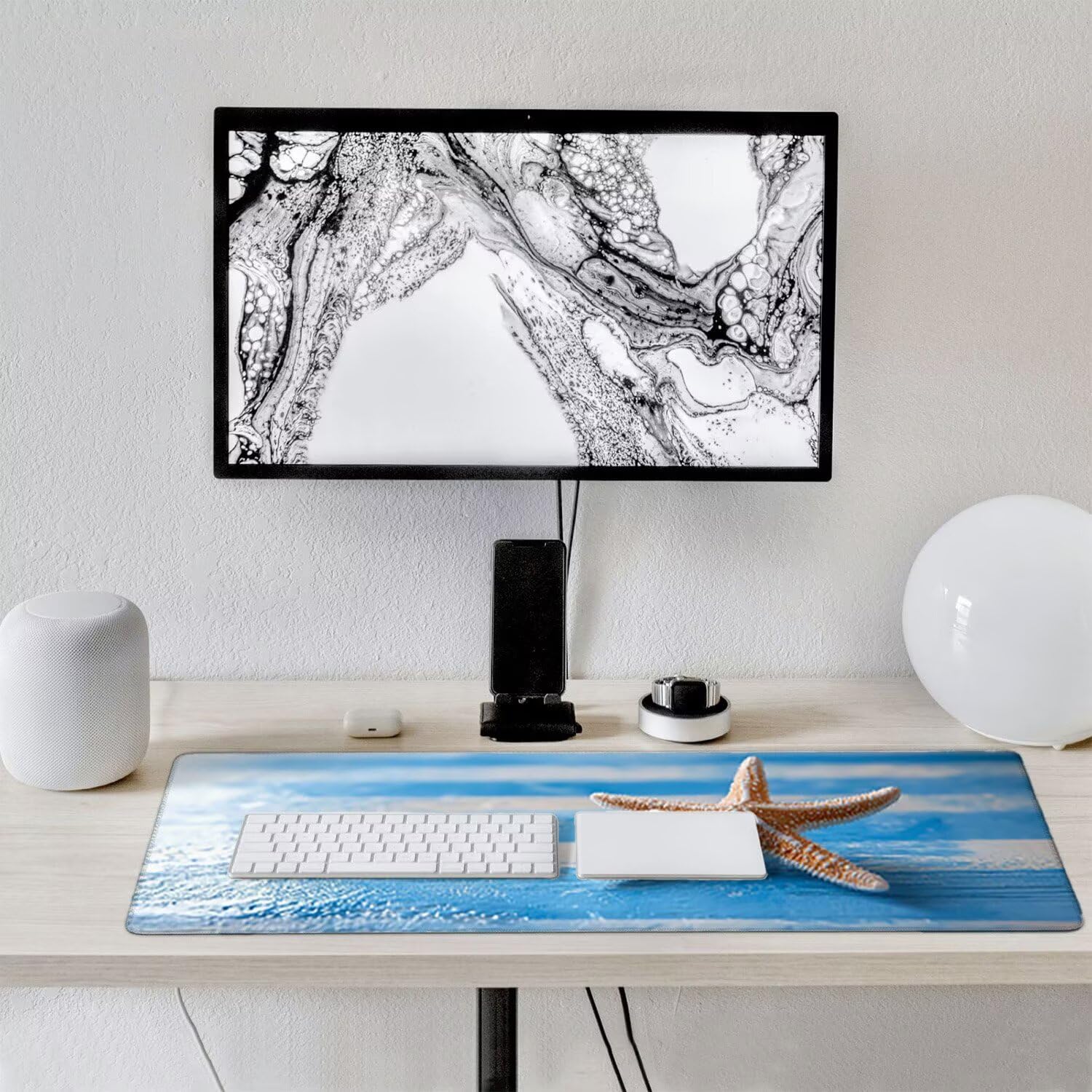 Podkładka pod mysz do gier XXL duża mysz 1600 x 800 mm, duża podkładka pod biurko z antypoślizgową gumową podstawą dla graczy, poprawia precyzję i szybkość (rozgwiazda) o-283