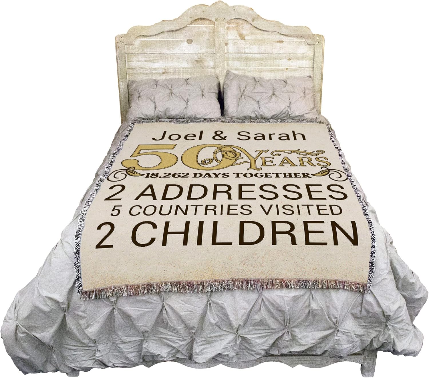 Pure Country Weavers 50th Anniversary Blanket - Personalized - Custom Gift Tapestry Throw Woven from Cotton - Made in The USA (72x54)