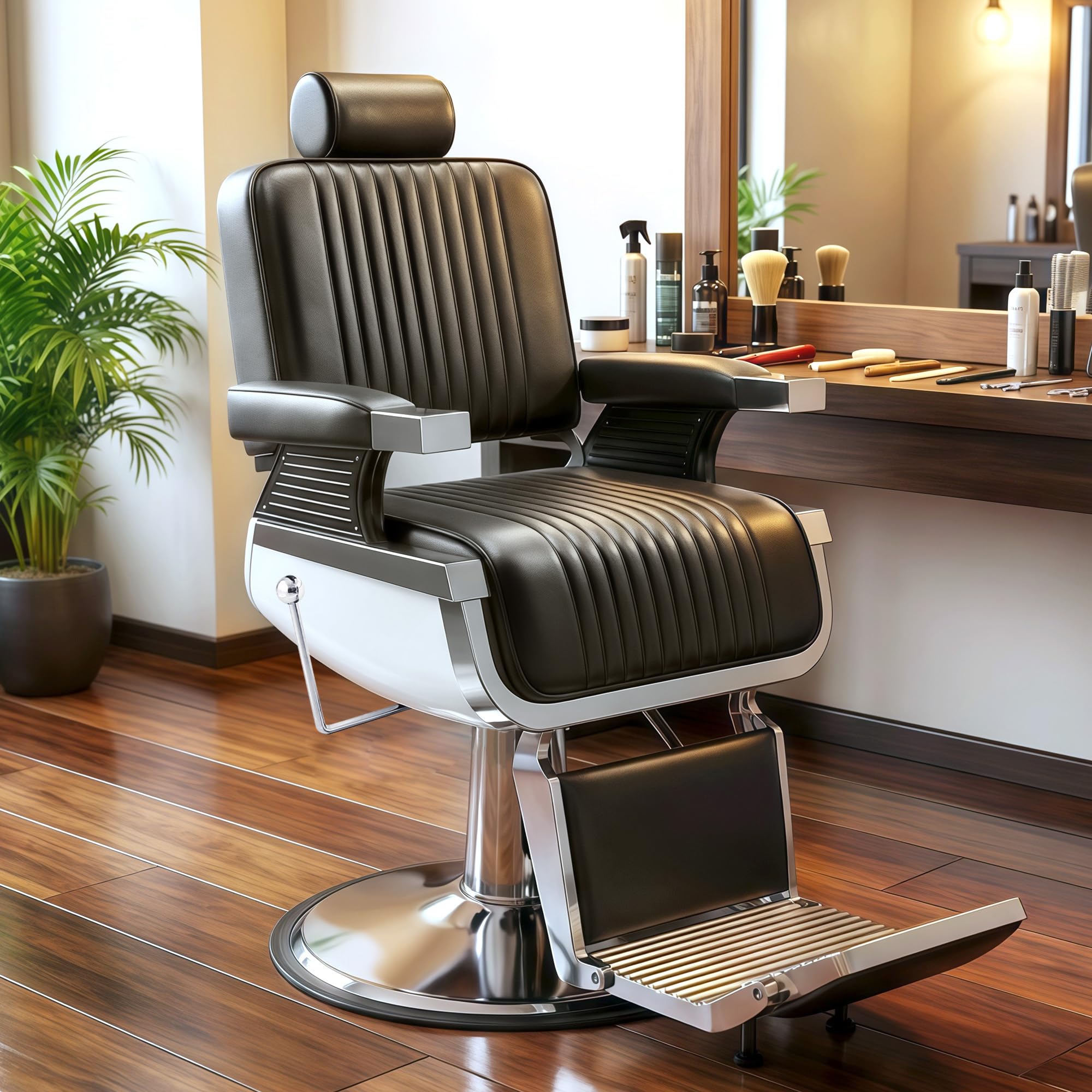 Amazon.com: KIIUMI Barber Chairs for Barbershop Heavy Duty, Black