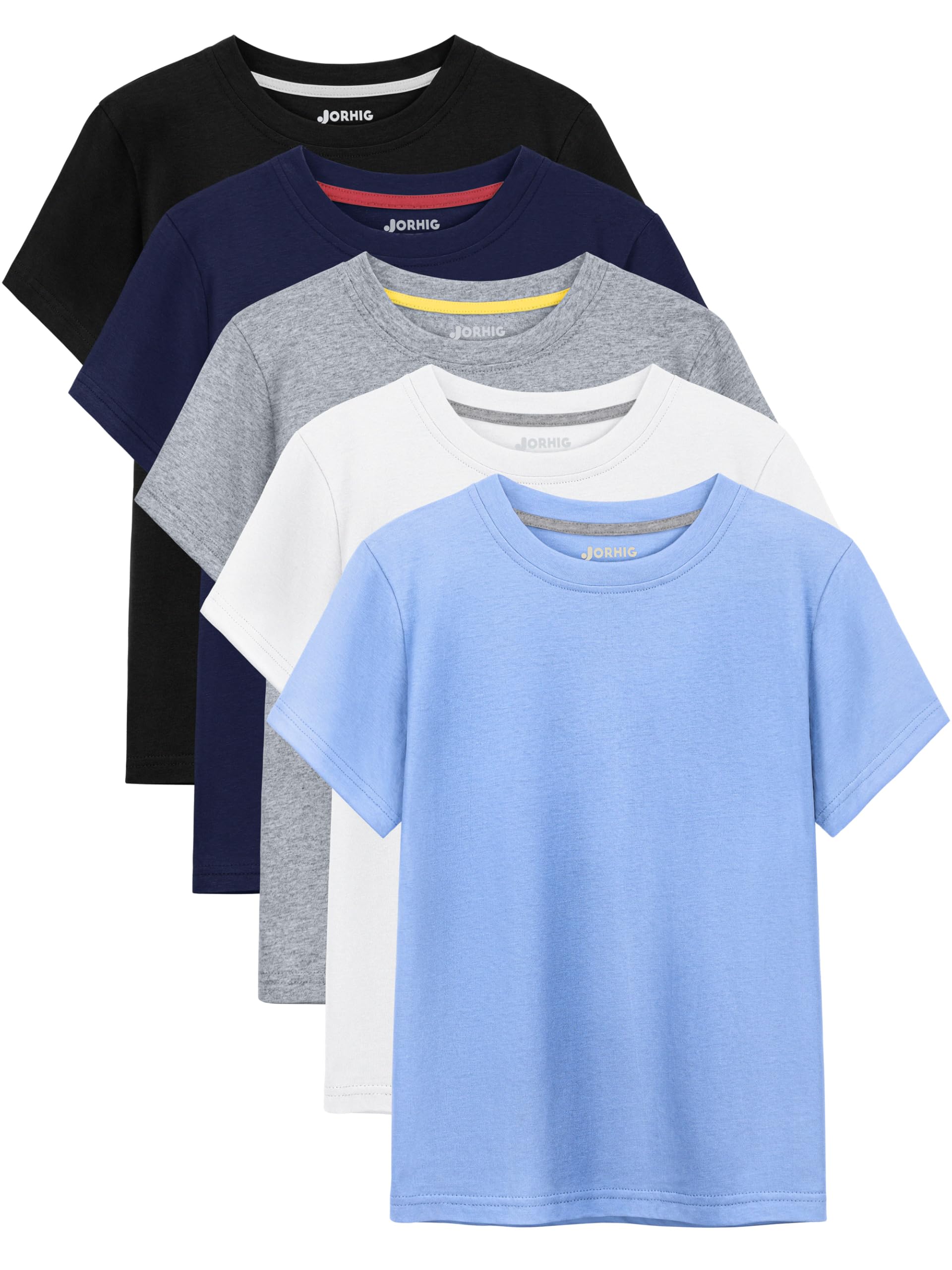 JORHIG 5 Pack Boys Shirts Cotton Short Sleeve T-Shirts for Boys Kids Toddler Tees Clothes Summer Tops — view 9