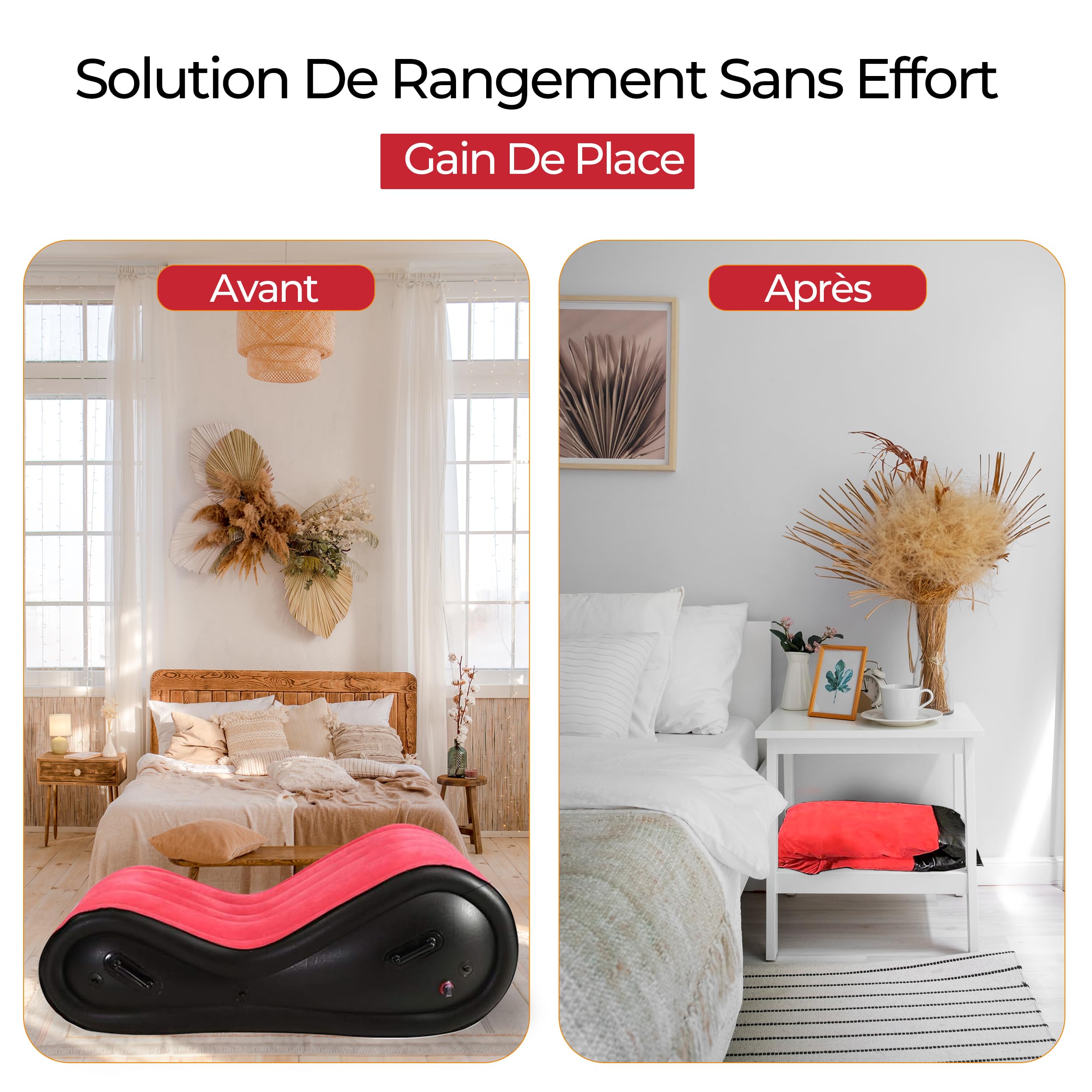 Canapé Gonflable Érotique pour Adultes – Kit Bondage Inclus Menottes, Baillon Boule, Baillon Respirant et Masque pour les Yeux, Idéal pour Jeux Sexuels et Moments Intimes en Couple.