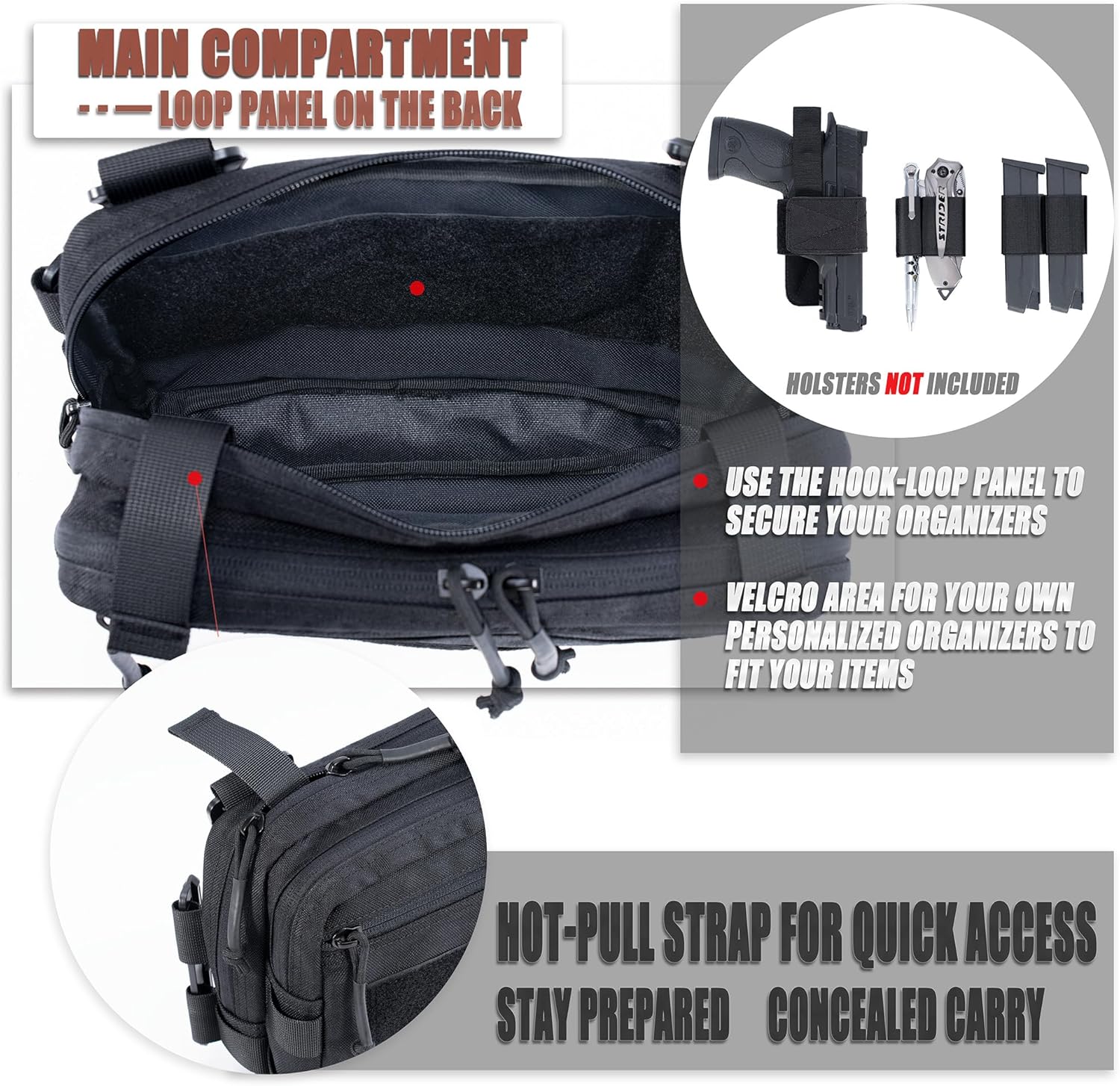 Tactical Chest Rig Bag Concealed Carry CCW Pack Molle Pouch IFAK EMT Medical Organizer for Outdoor Hunting Shooting Hiking with Quick Release Harness - Image 4