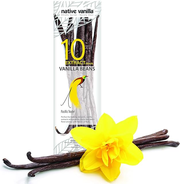Native Vanilla Grade B Tahitian Vanilla Beans  10 Total Premium Extract Whole Pods  for Chefs and Home Baking, Cooking & Extract Making  Homemade Vanilla Extract