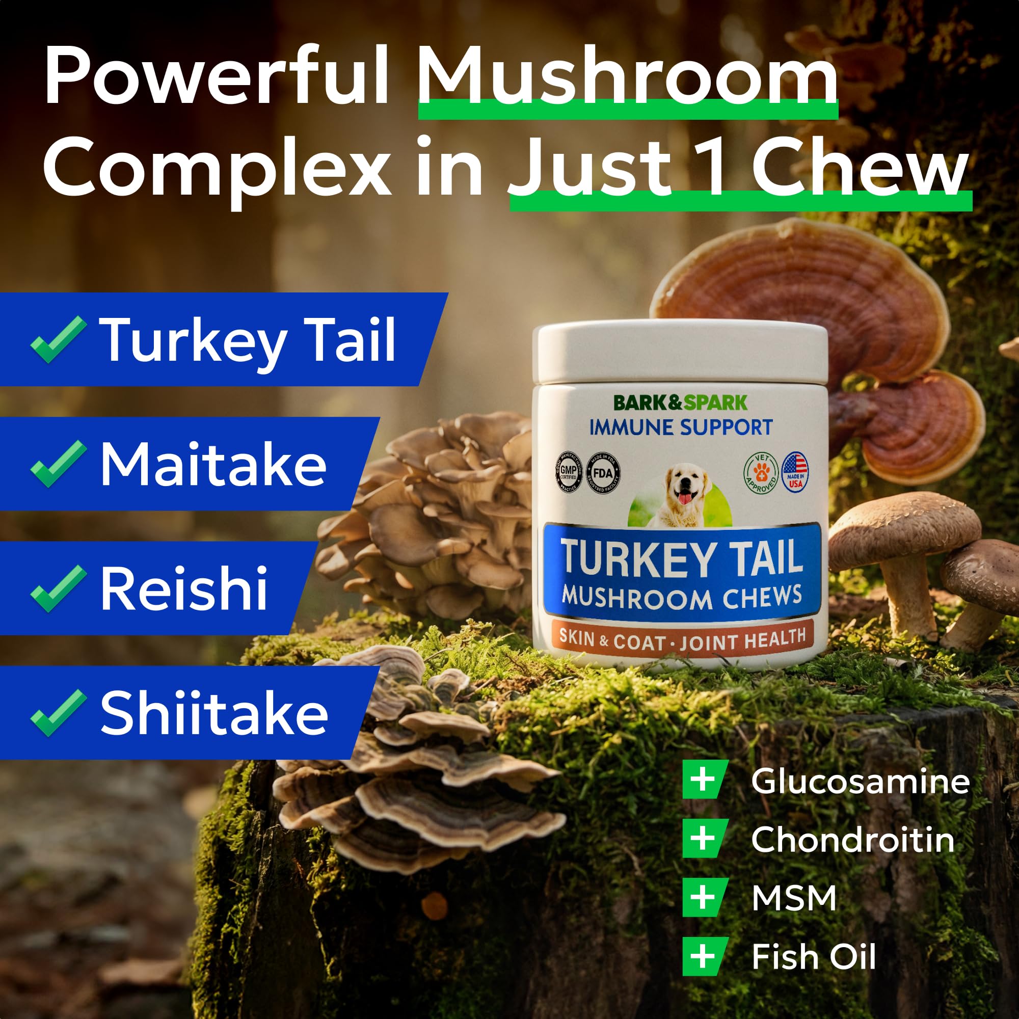 Turkey Tail Mushroom Chews for Dogs - Fat Lumps & Bumps, Lipoma Supplement — Amazon image 2
