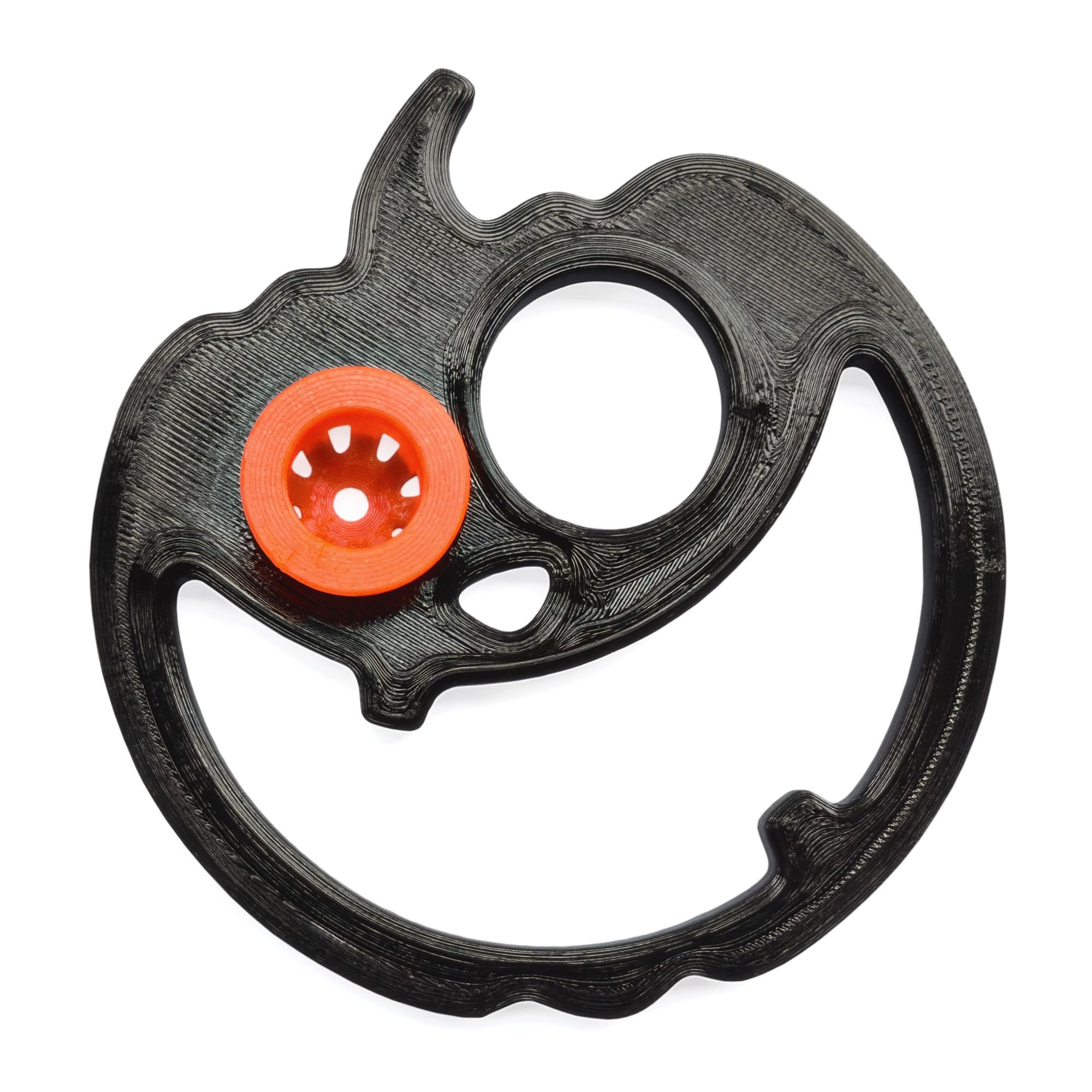 byMazy Jack-O-Lantern Floating Fish Portal Feeding Station Aquarium Pumpkin Decoration Fish Tank Accessories Halloween Autumn Decor Ornament (Black/Fluor Orange)
