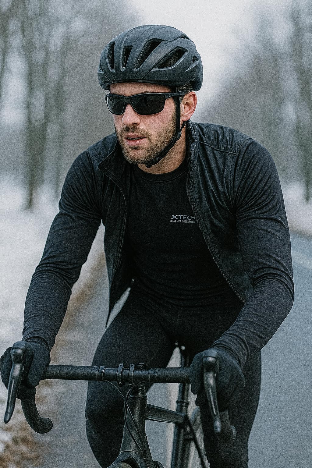Camiseta térmica técnica íntima de lana merino de alta calidad transpirable para esquí, moto, exterior, trabajo, fabricada en Italia, Xtech. Protección total contra el frío.