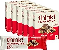 Vista 18 de think! Barras de proteínas, aperitivos altos en proteínas, sin gluten, barra energética sin azúcar con aislado de proteína de suero de leche