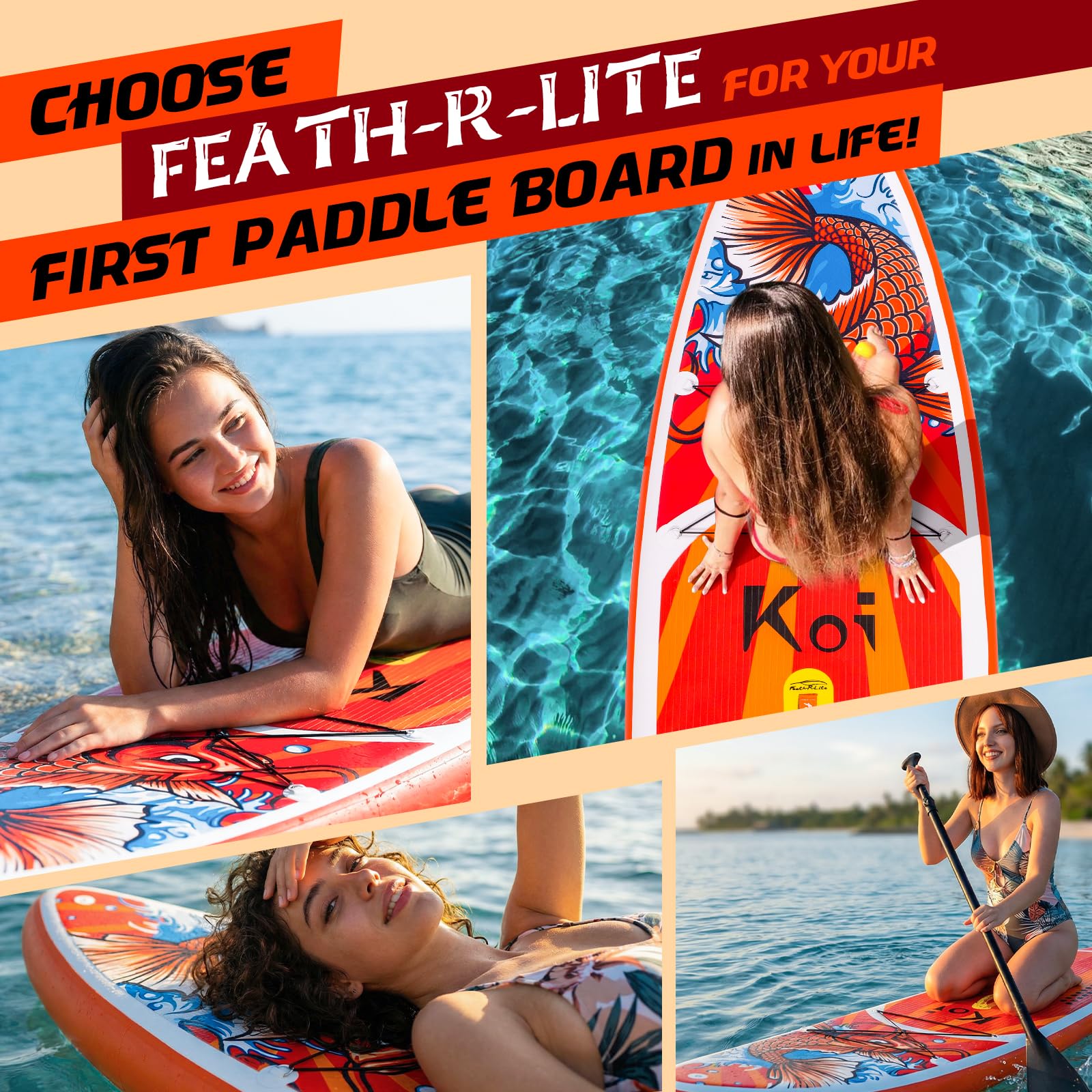 FunWater Tavola da Stand Up Paddle Gonfiabile Ultra Leggera con SUP, 3 Pinne, Pagaia Regolabile, Pompa, Zaino, Leash e Impermeabile per Telefono