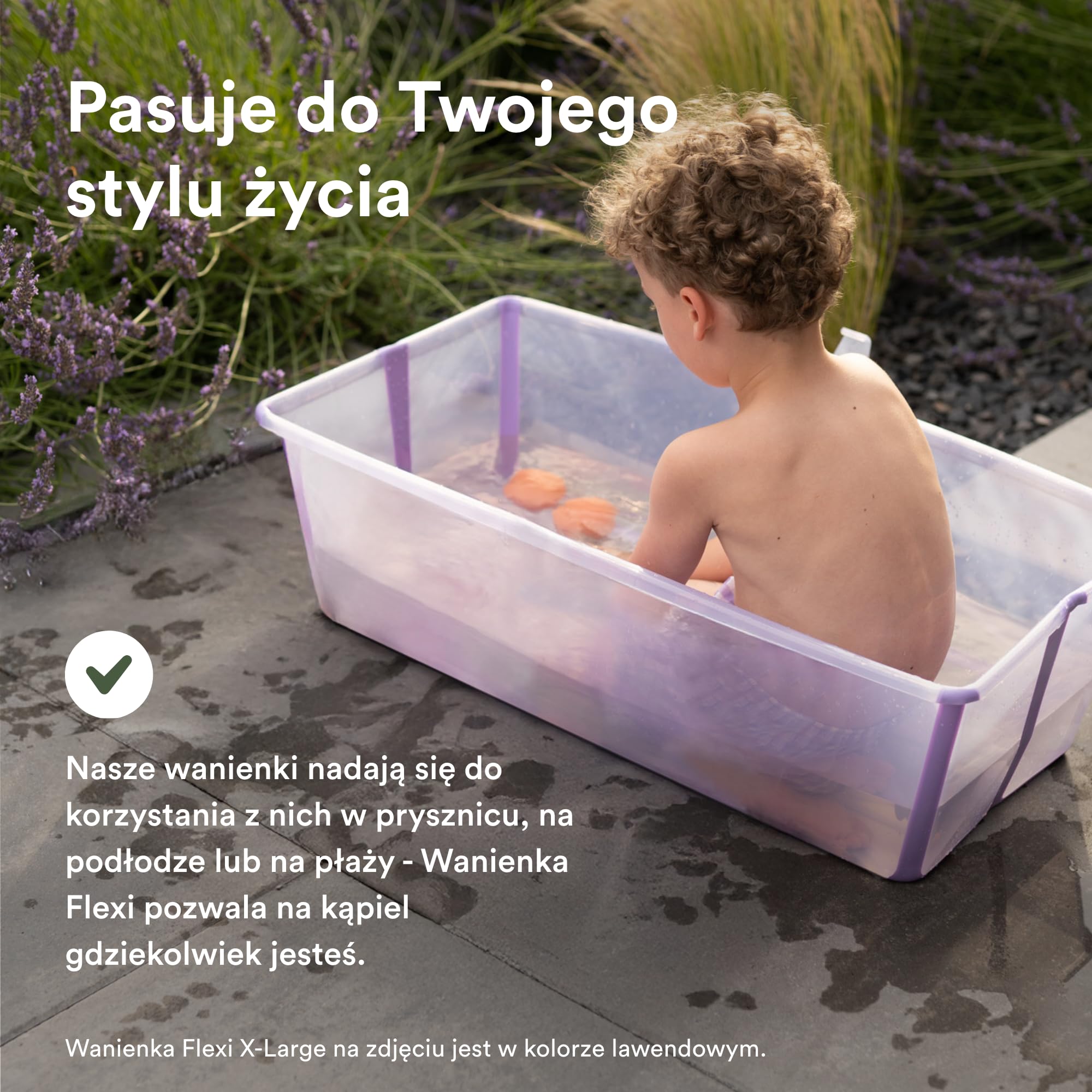 Wanienka Stokke Flexi X-Large, Biała - duża składana wanienka dla niemowląt - lekka i łatwa do przechowywania - wygodna w domu lub w podróży - idealna dla dzieci w wieku 0-6 lat