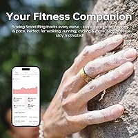 Vista 3 de Anillo inteligente Smring, anillo de seguimiento de fitness, monitor de frecuencia cardíaca rastreador de salud para mujeres/hombres, IP68—sin
