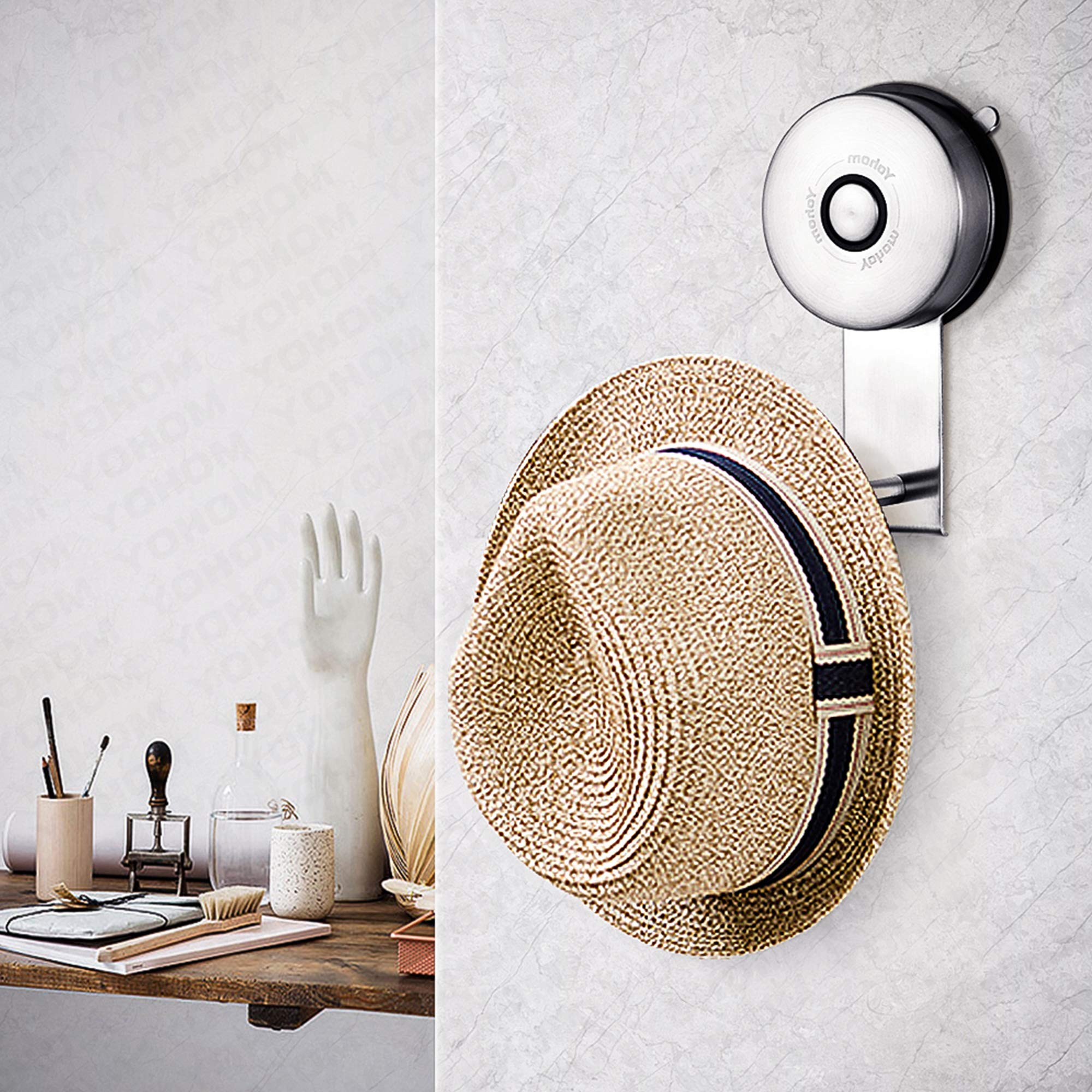 YOHOM Suction Cup Toilet Paper Roll Holder Wall Mounted Bathroom Vacuum