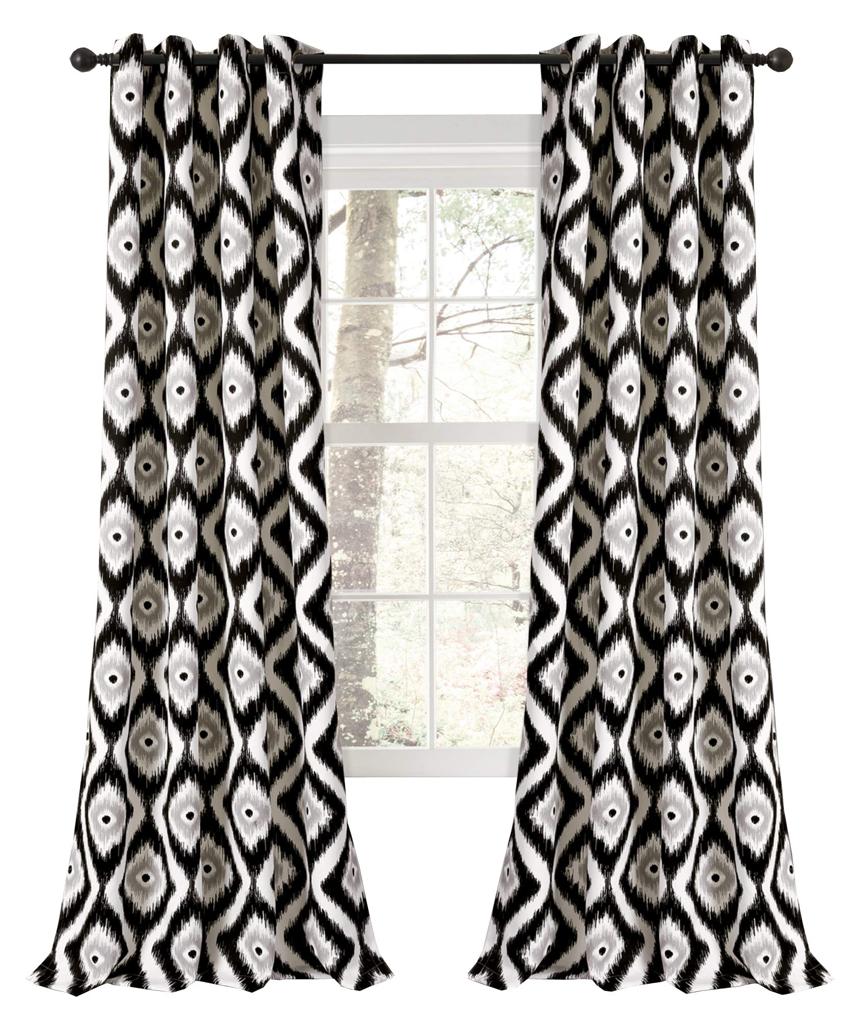 Lush Decor Room Darkening Window Curtain Panel Pair, Black, 84" x 52"