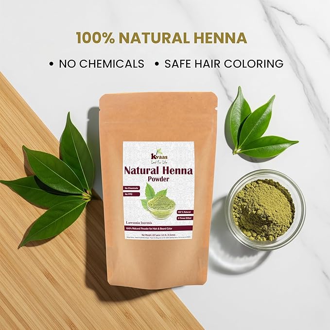 KVAAS Henna en Polvo 100% Natural 100g para Color Natural de Cabello miniatura 9