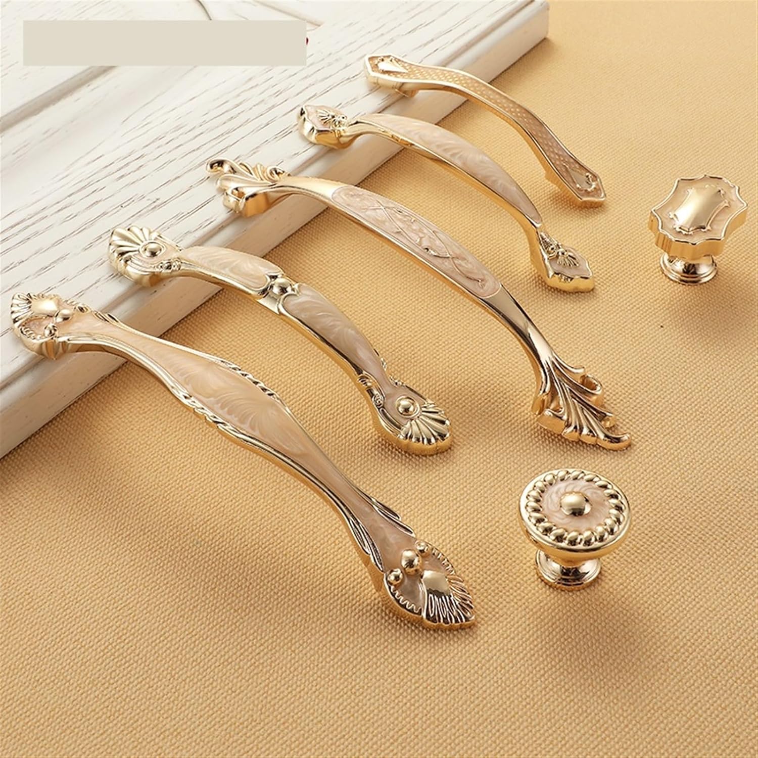 Gold Cabinet Handles Solid Aluminum Alloy Kitchen Cupboard Pulls Drawer Knobs Furniture Handle Hardware 1Pcs (Color : 663-96)