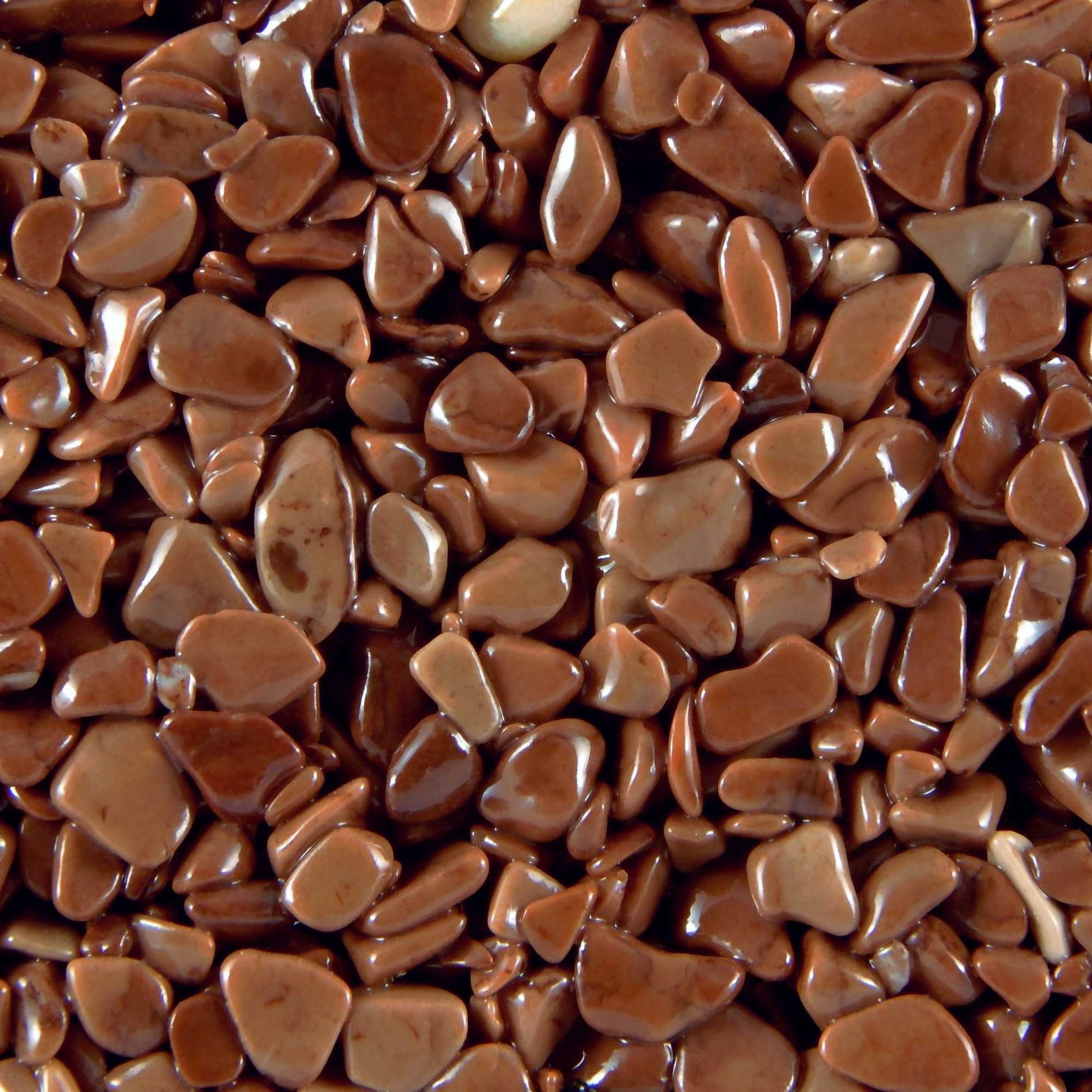 Terralith Steinteppich Marmor Komplett-Set für 1qm - Körnung: mittel - 4-6mm mit Epoxidharz Bindemittel - für Innen in braun (bruno)